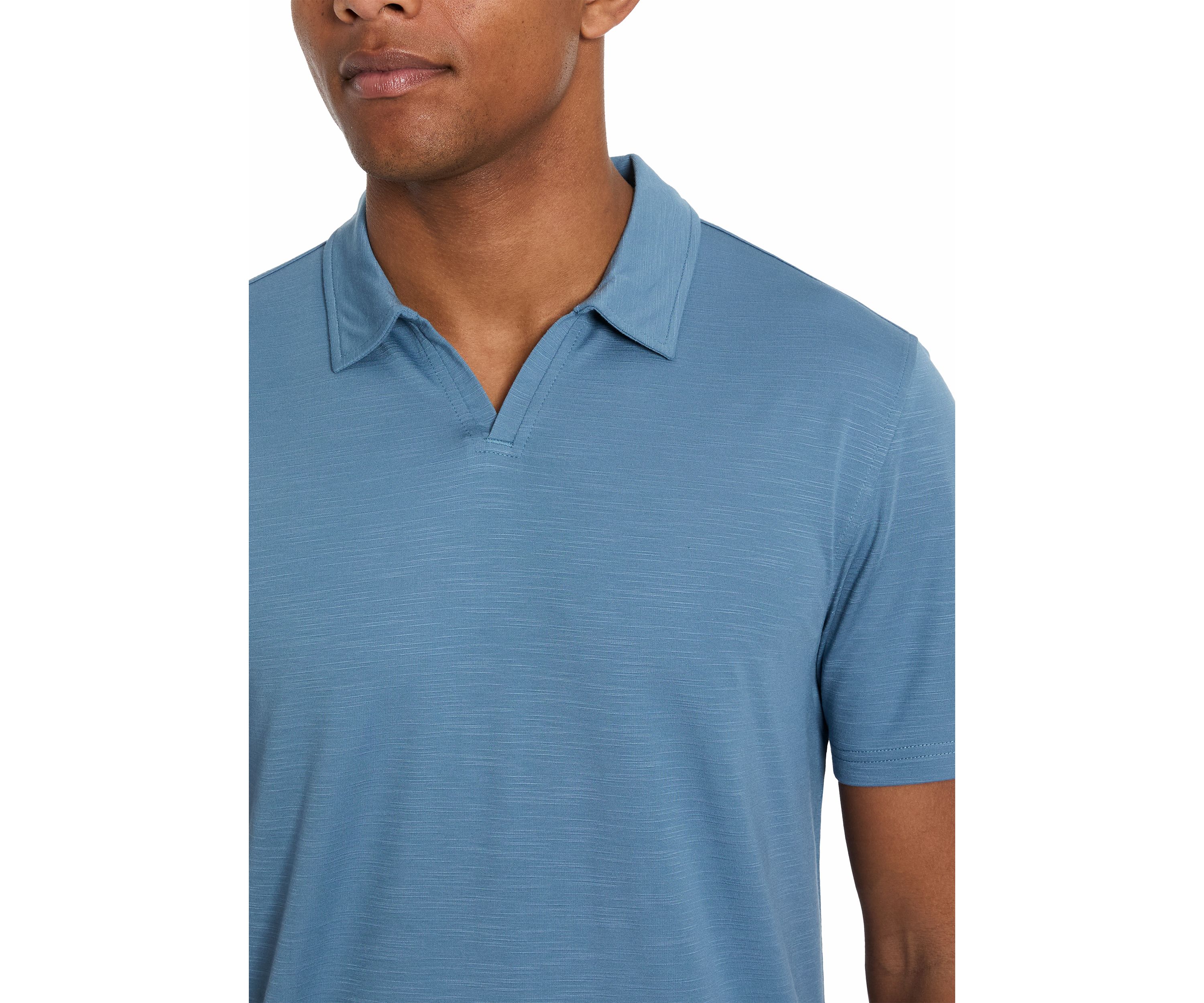 Mens Short Sleeve Johnny Collar Polo Shirt
