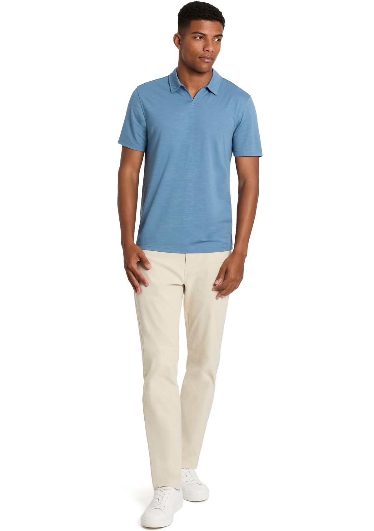 Mens Short Sleeve Johnny Collar Polo Shirt