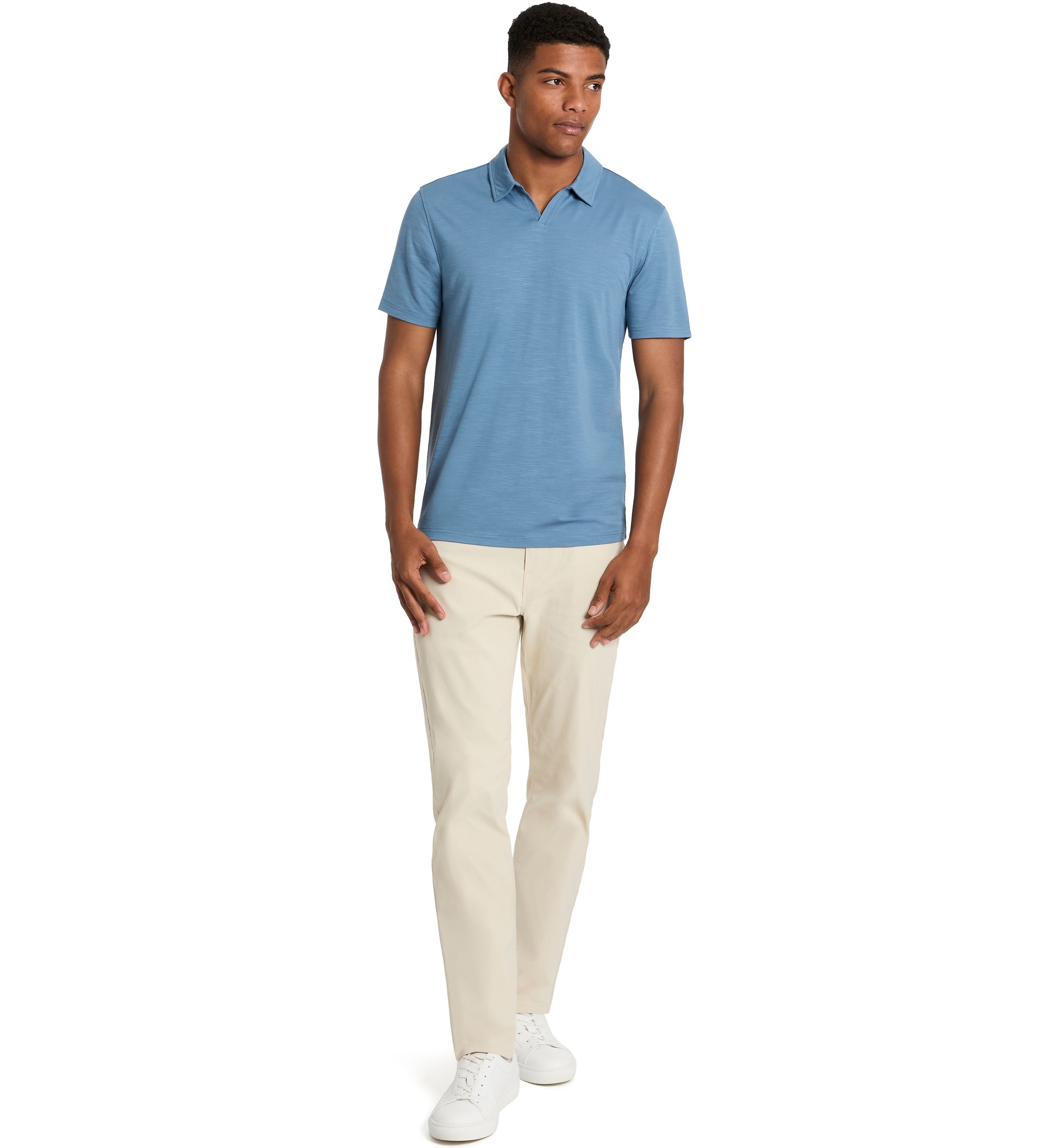 Mens Short Sleeve Johnny Collar Polo Shirt