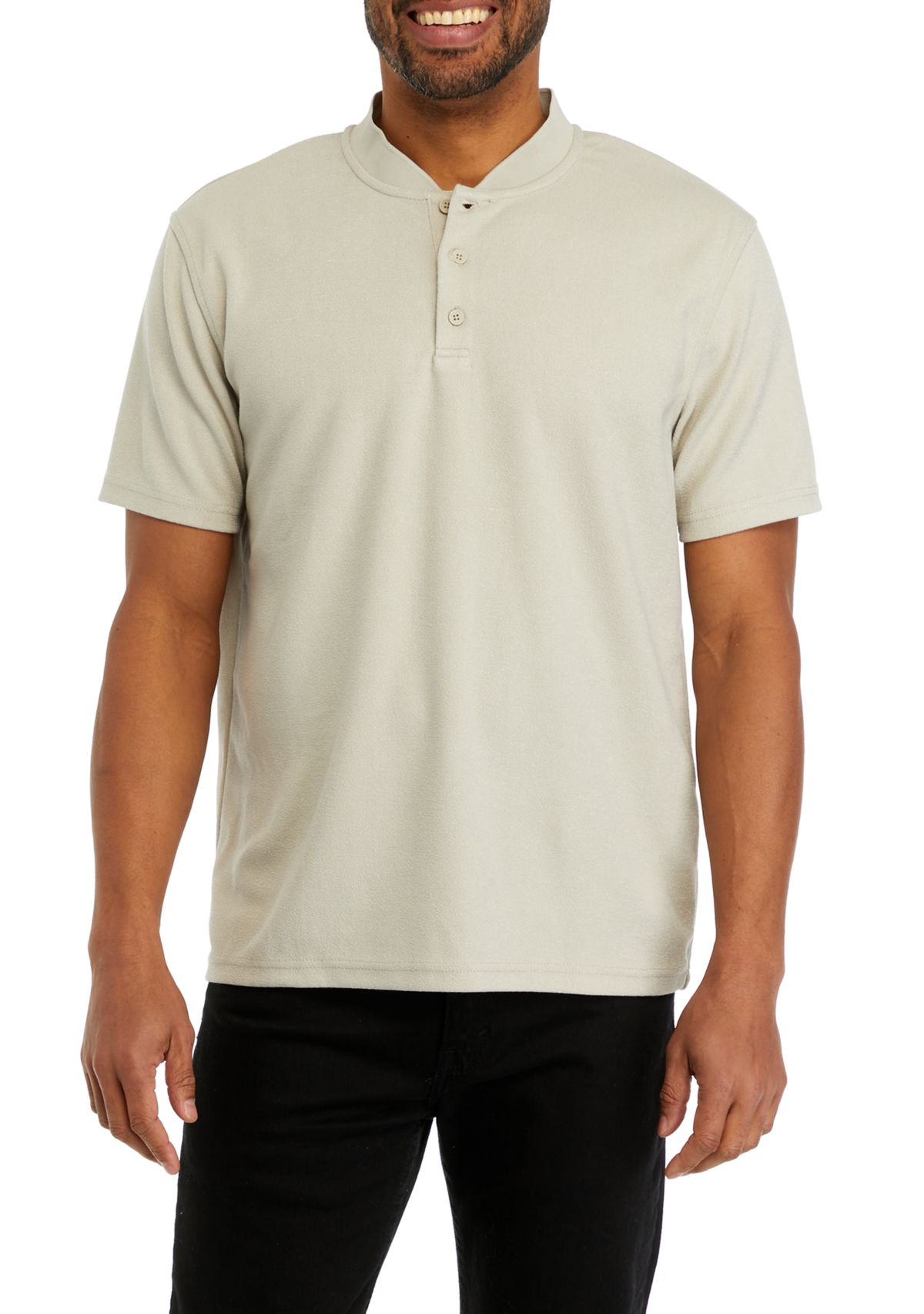 Mens Sport Solid Henley T-Shirt