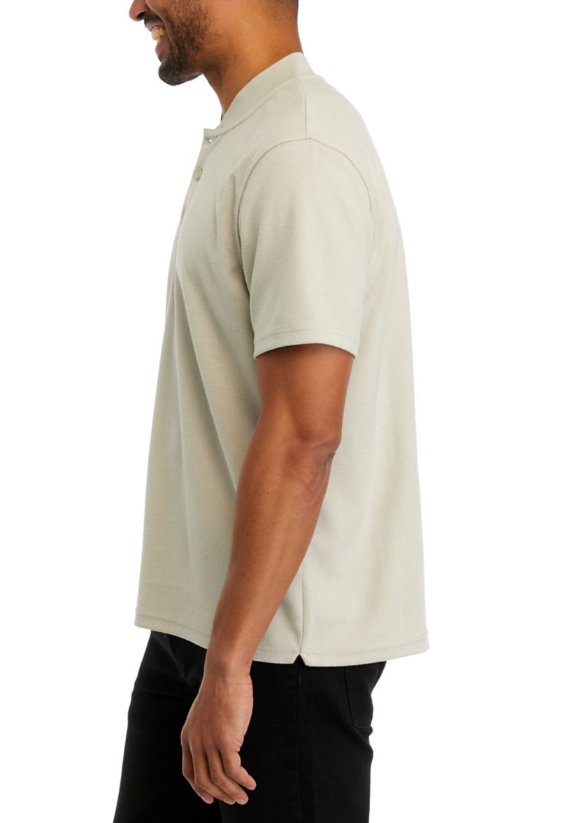 Mens Sport Solid Henley T-Shirt