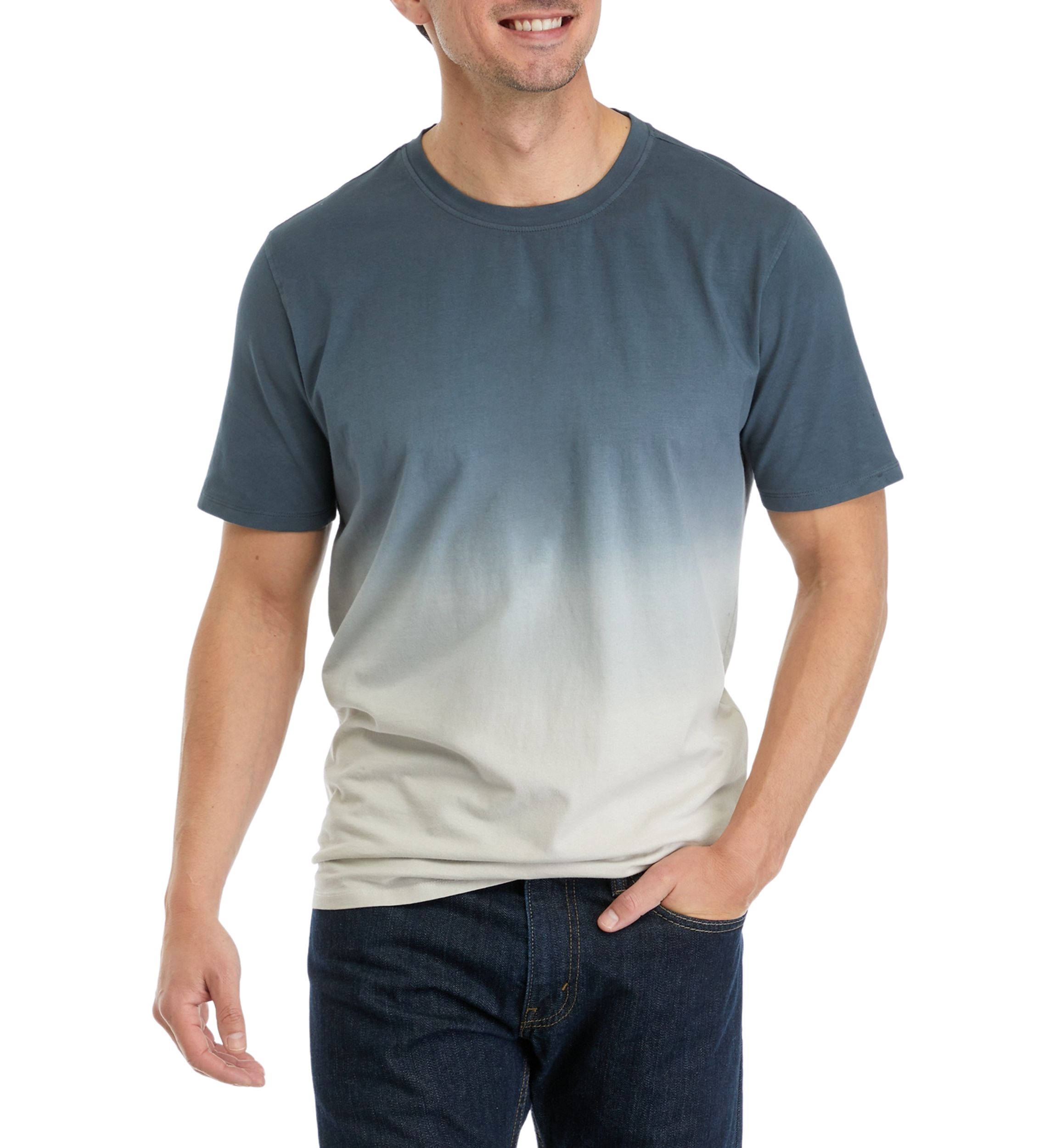 Mens Dip Dyed Classic Crew Neck T-Shirt