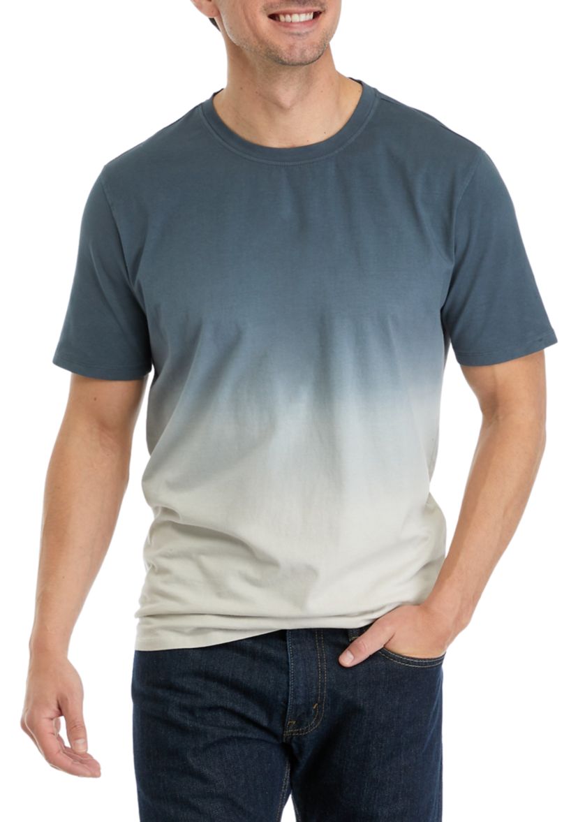 Mens Dip Dyed Classic Crew Neck T-Shirt