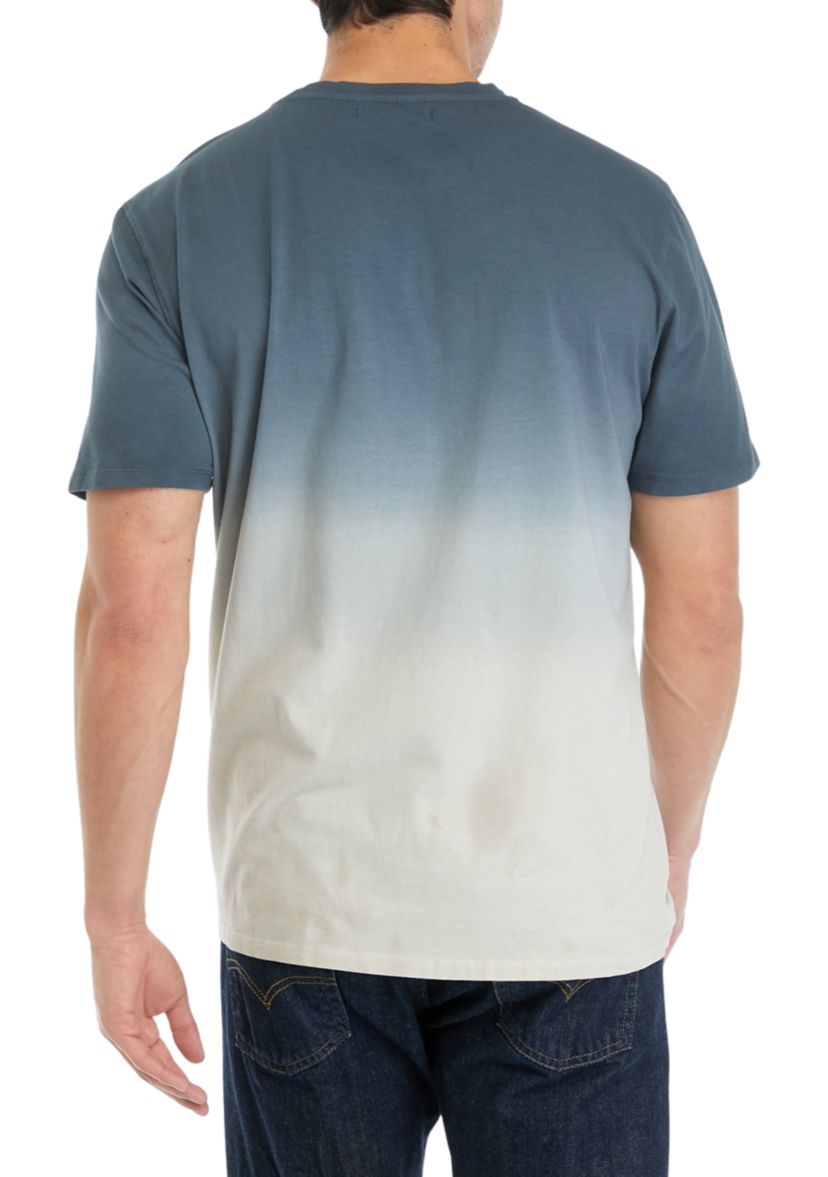 Mens Dip Dyed Classic Crew Neck T-Shirt
