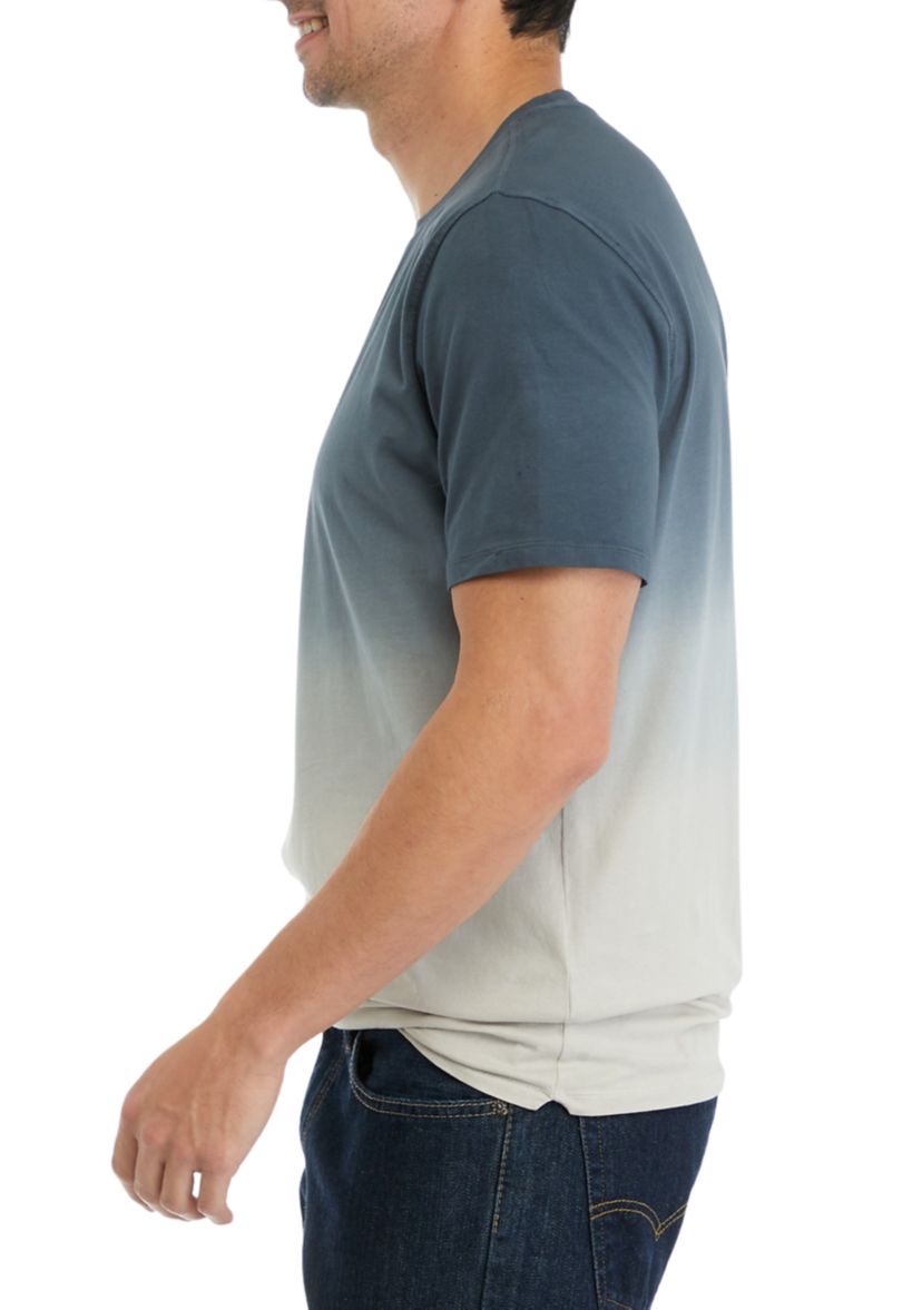Mens Dip Dyed Classic Crew Neck T-Shirt