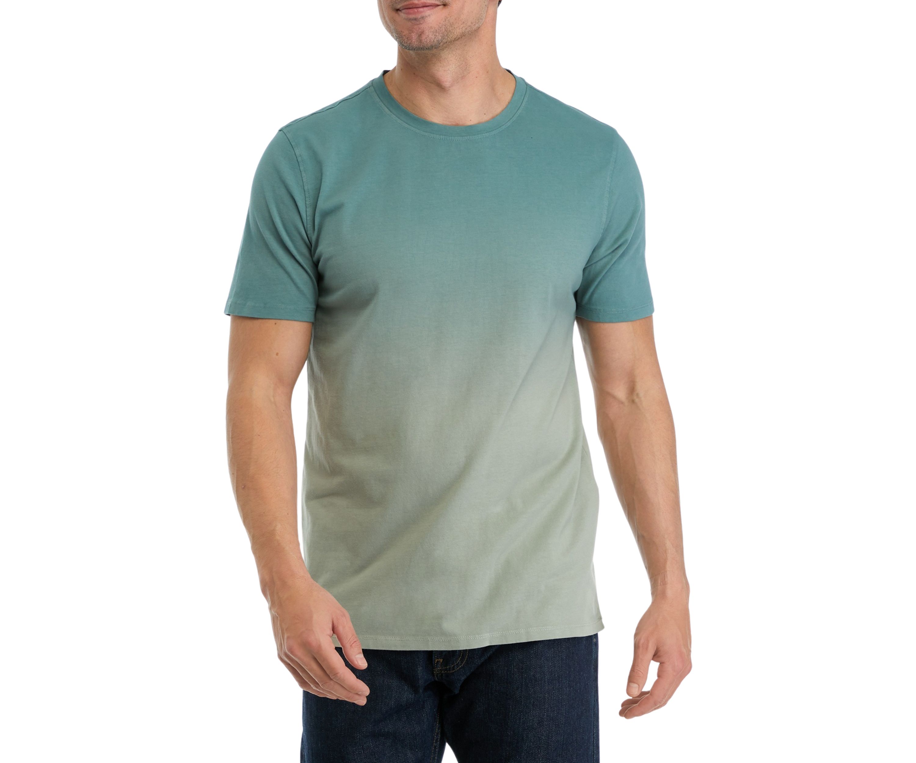 Mens Dip Dyed Classic Crew Neck T-Shirt