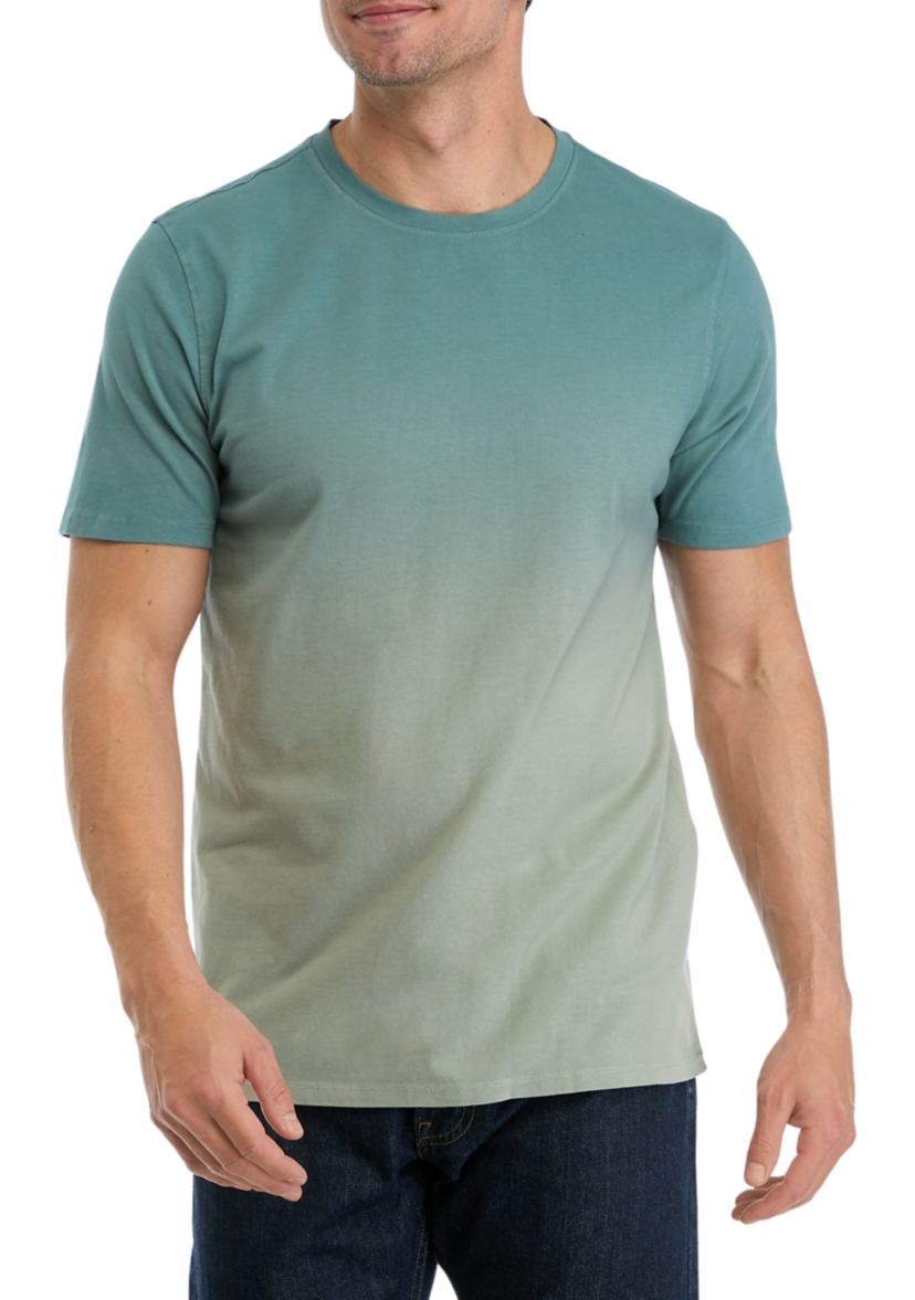 Mens Dip Dyed Classic Crew Neck T-Shirt