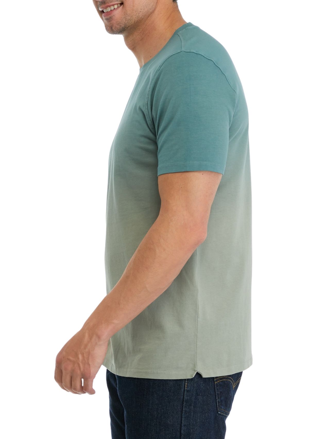 Mens Dip Dyed Classic Crew Neck T-Shirt