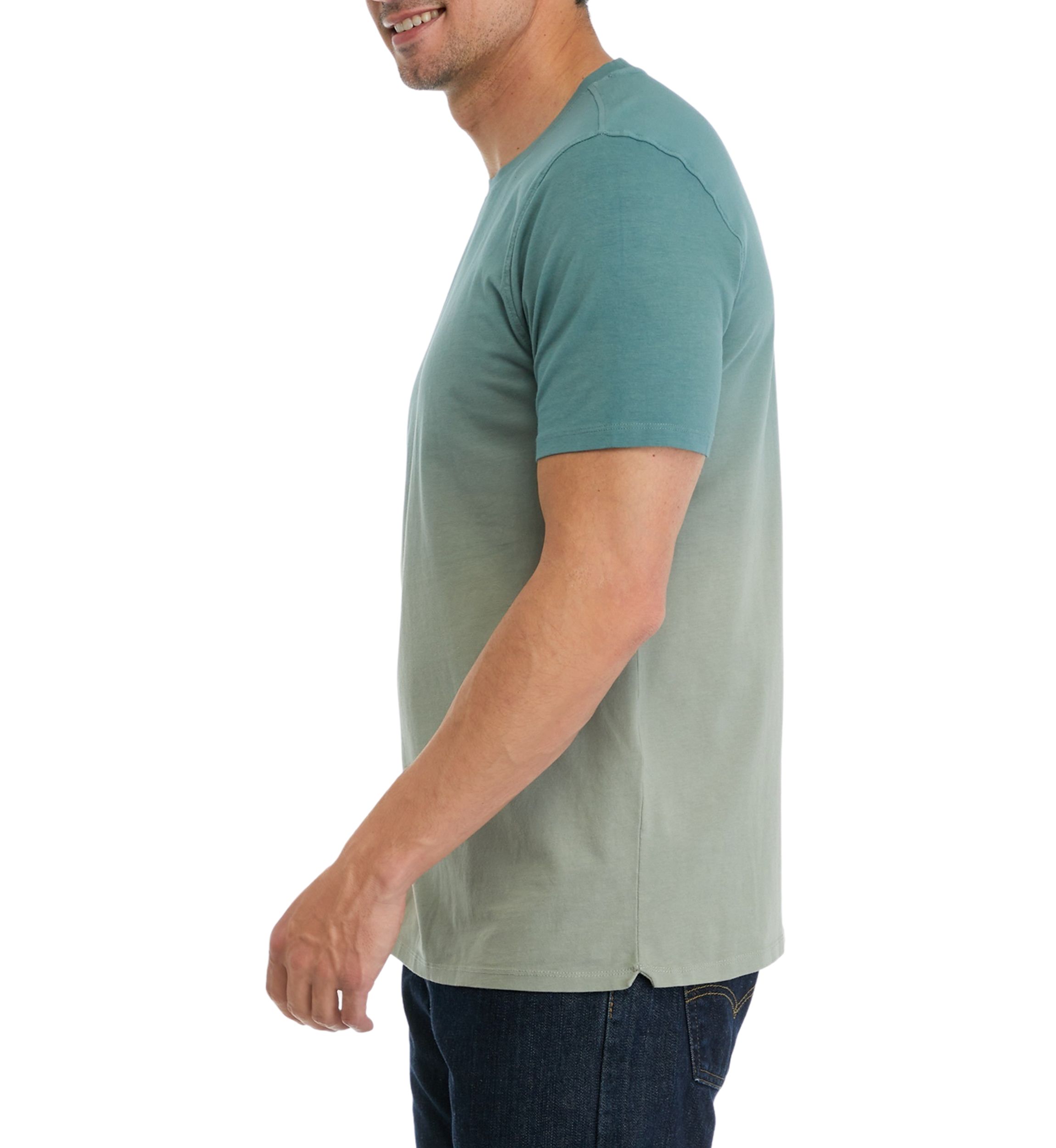 Mens Dip Dyed Classic Crew Neck T-Shirt