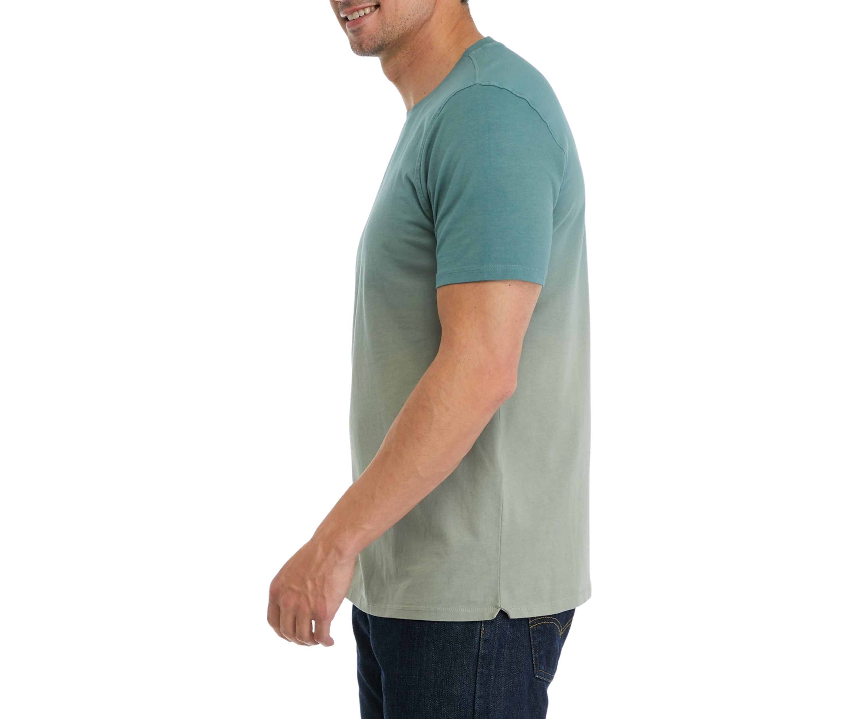 Mens Dip Dyed Classic Crew Neck T-Shirt