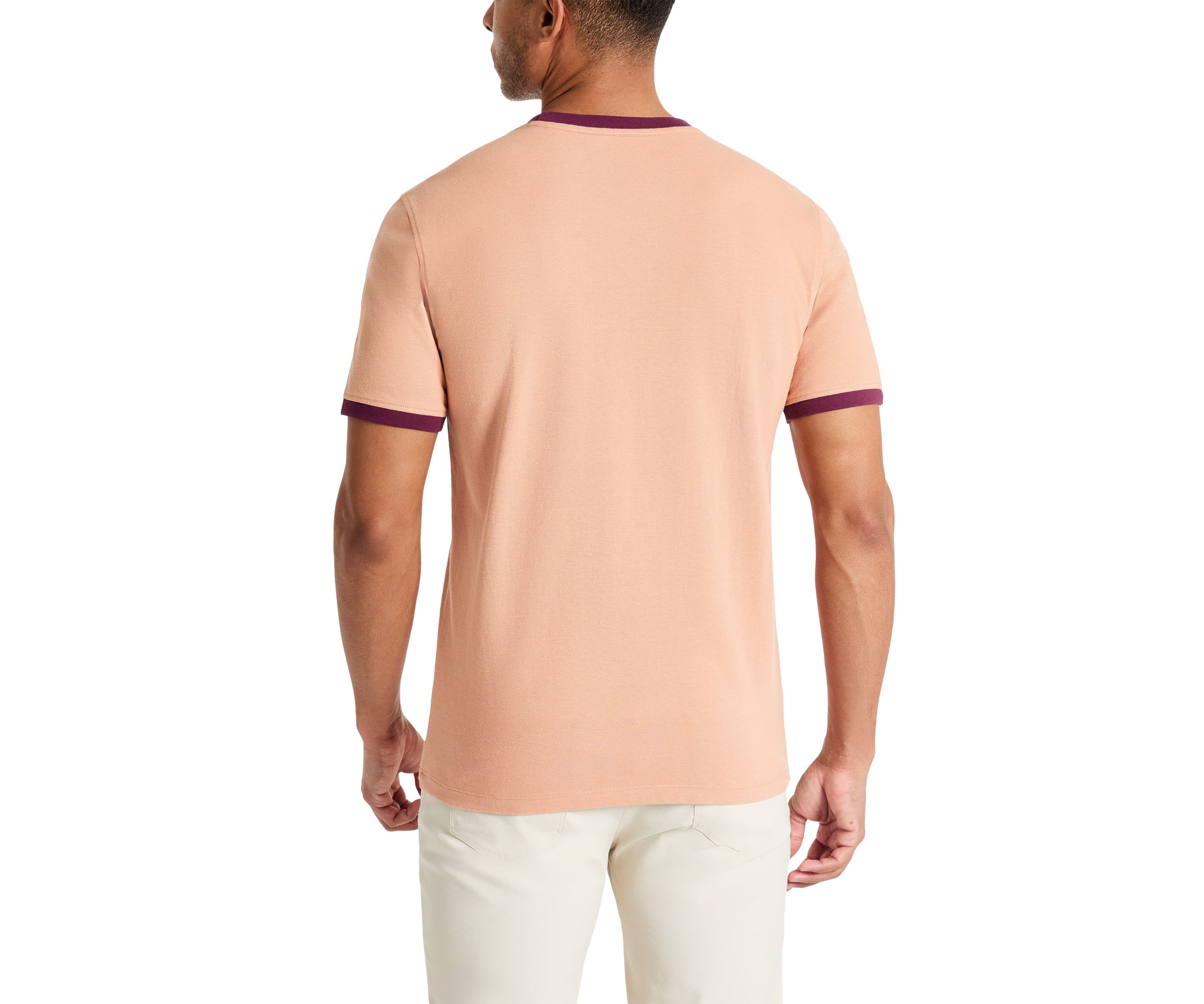 Mens Ribbed Classic Crew Neck T-Shirt