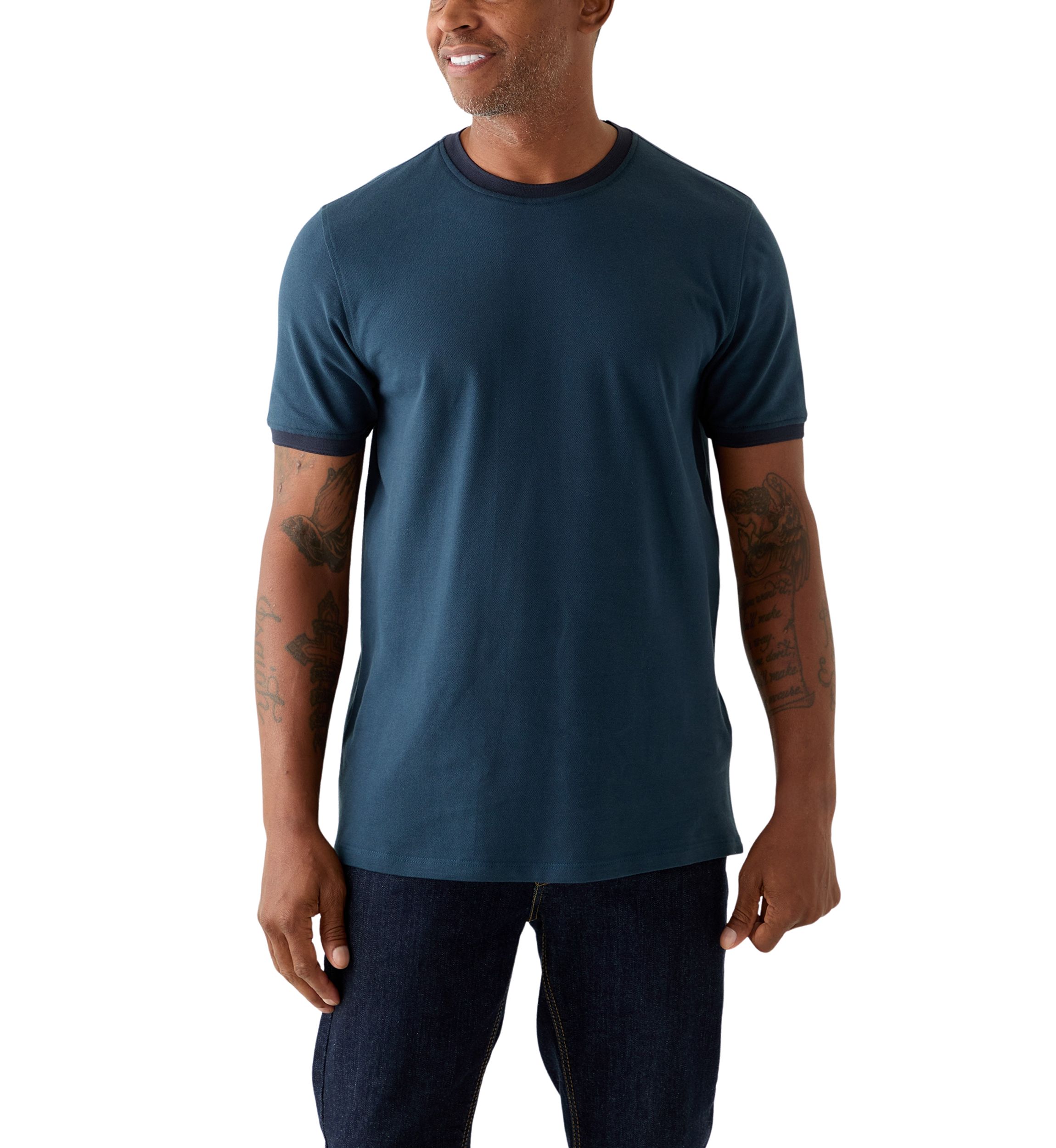 Mens Sport Classic Trim Crew Neck T-Shirt