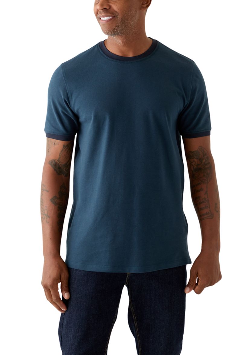 Mens Sport Classic Trim Crew Neck T-Shirt