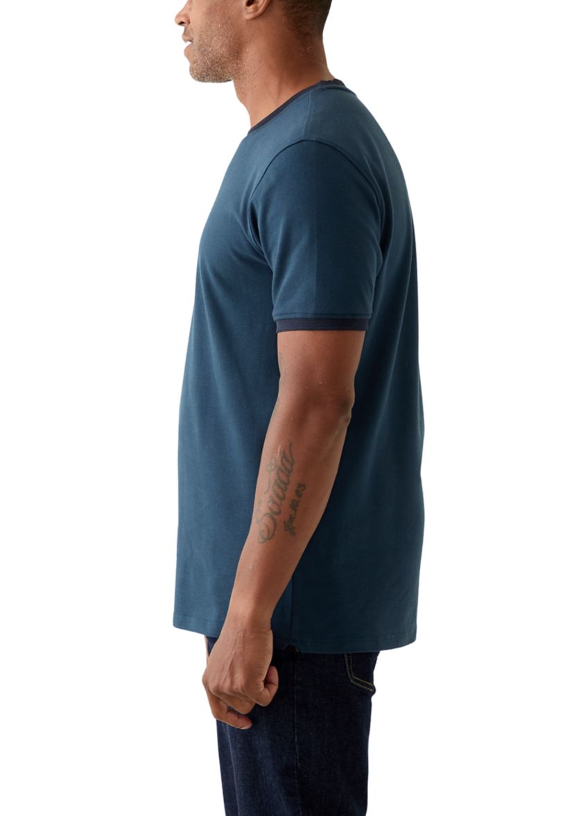 Mens Sport Classic Trim Crew Neck T-Shirt