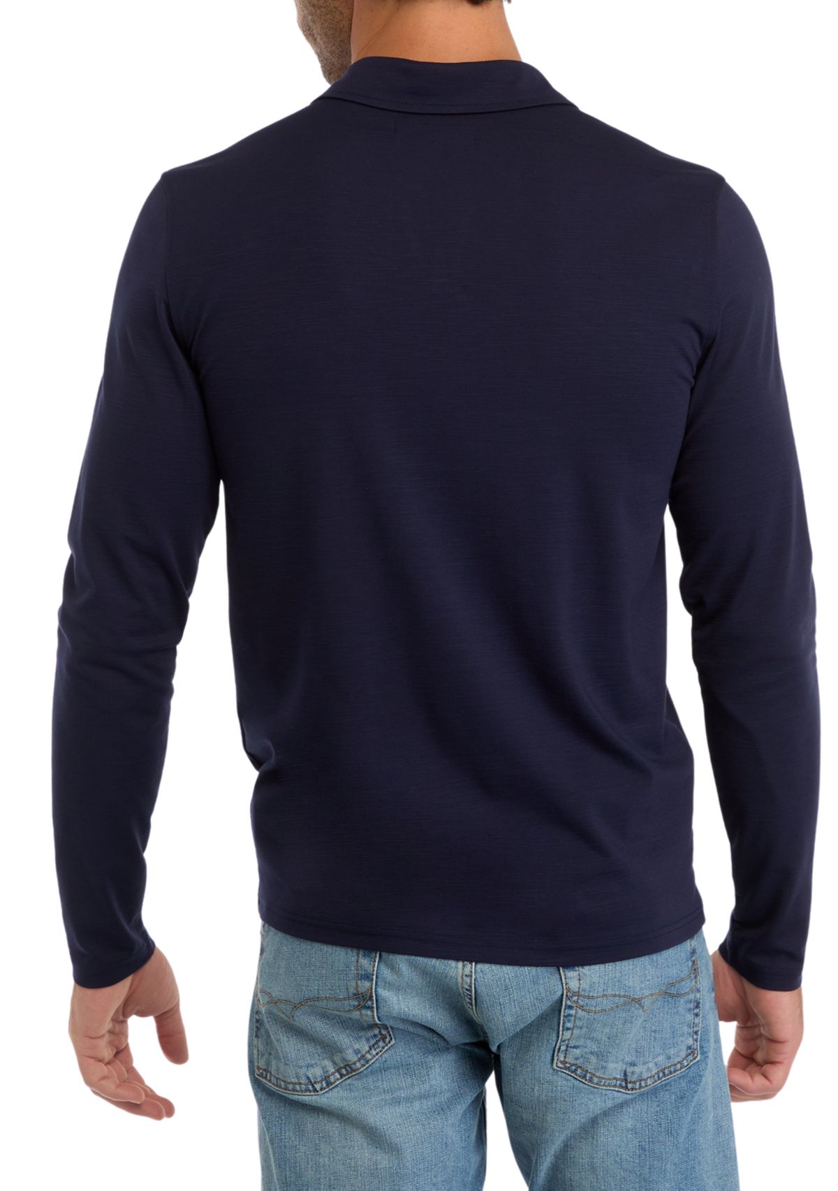 Long Sleeve Johnny Collar Polo Shirt 
