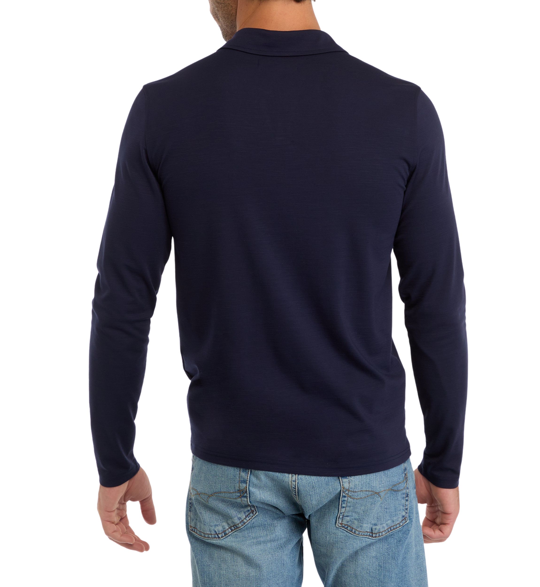Long Sleeve Johnny Collar Polo Shirt 