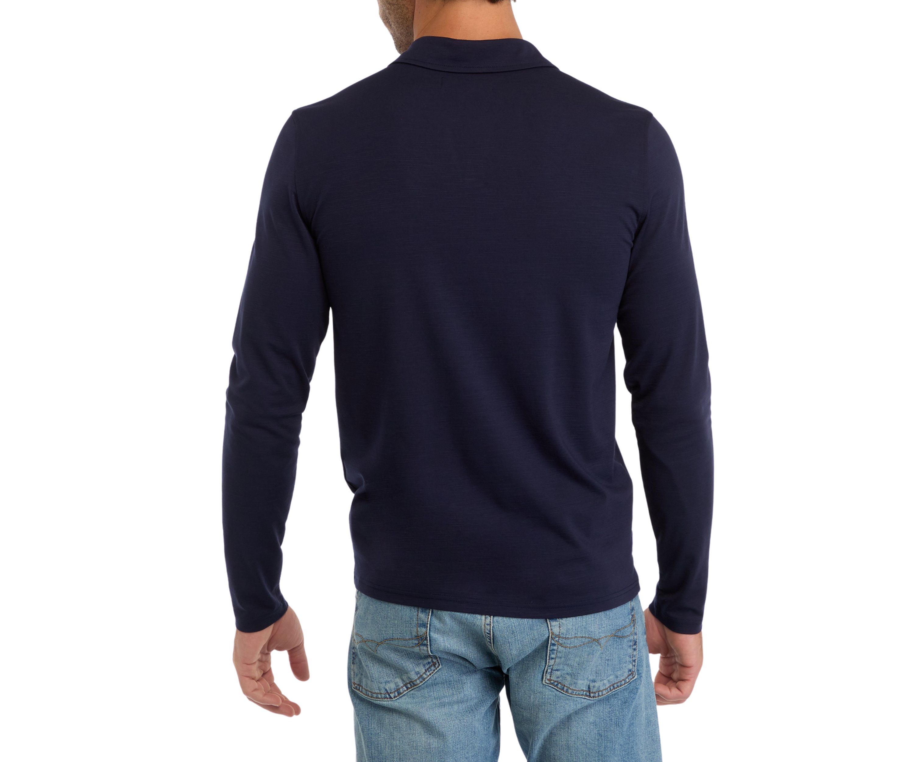Long Sleeve Johnny Collar Polo Shirt 