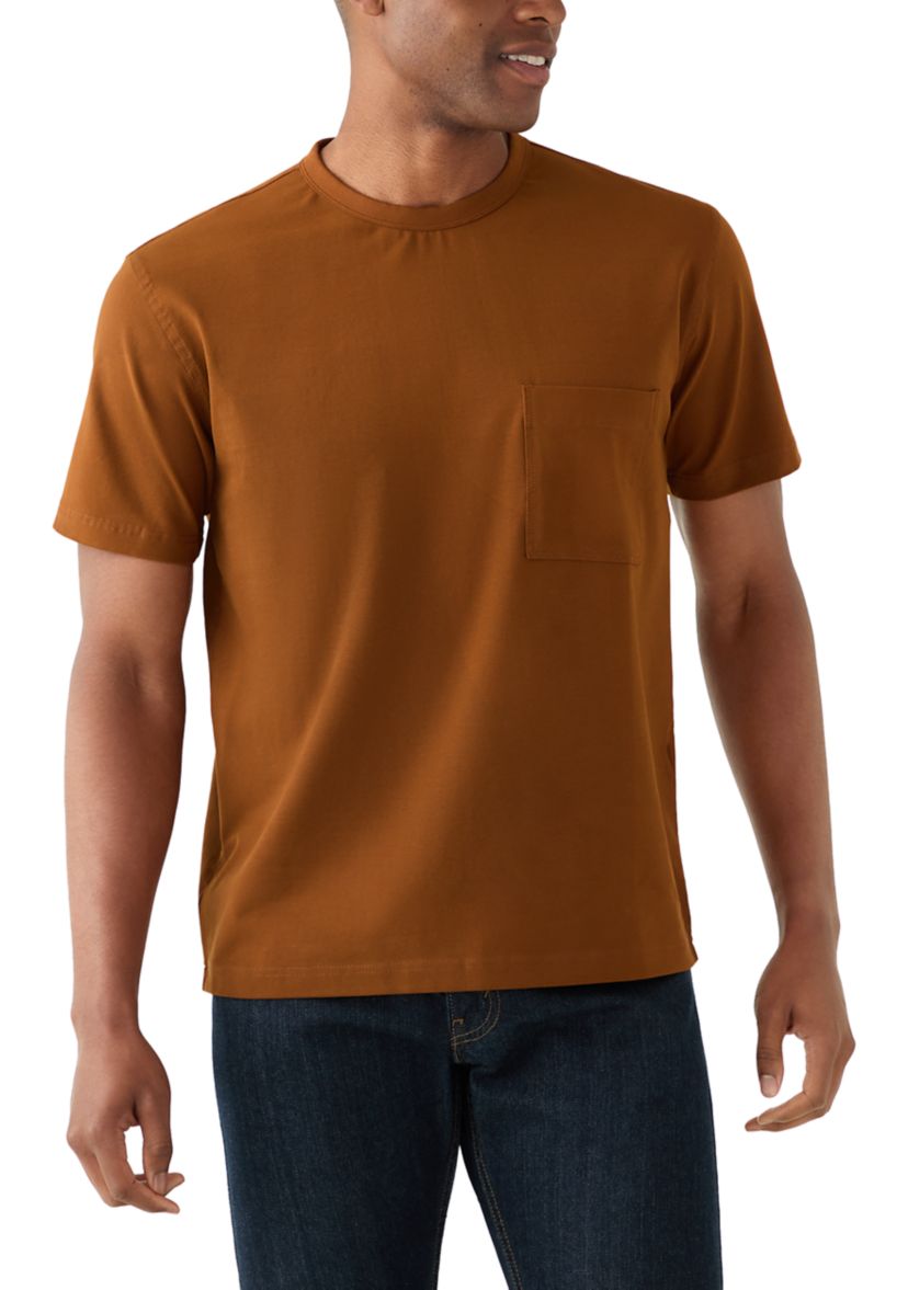 Sport Brown Solid Classic Crewneck Tee