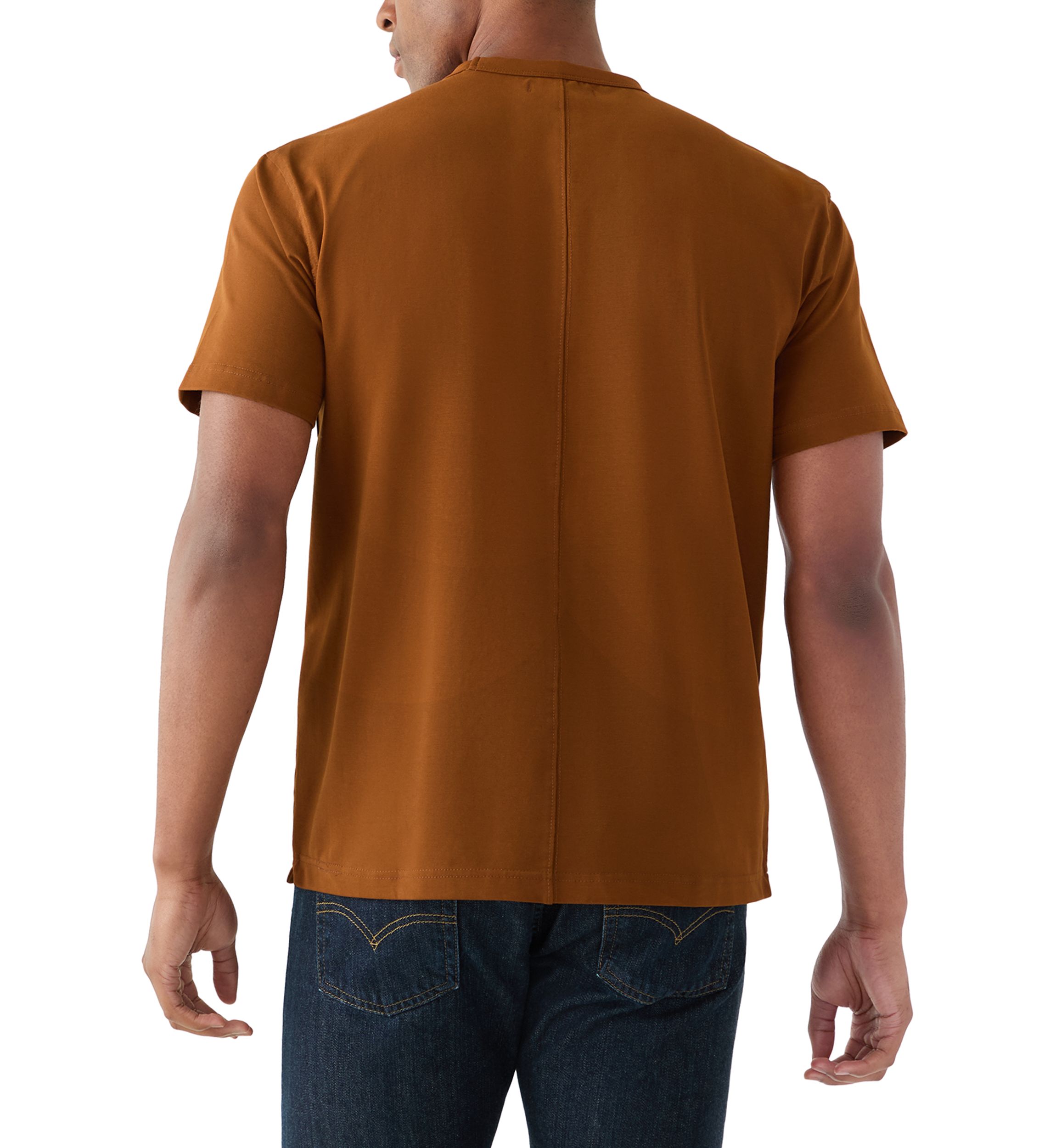 Sport Brown Solid Classic Crewneck Tee