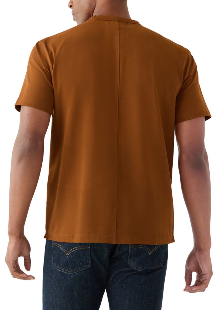 Sport Brown Solid Classic Crewneck Tee
