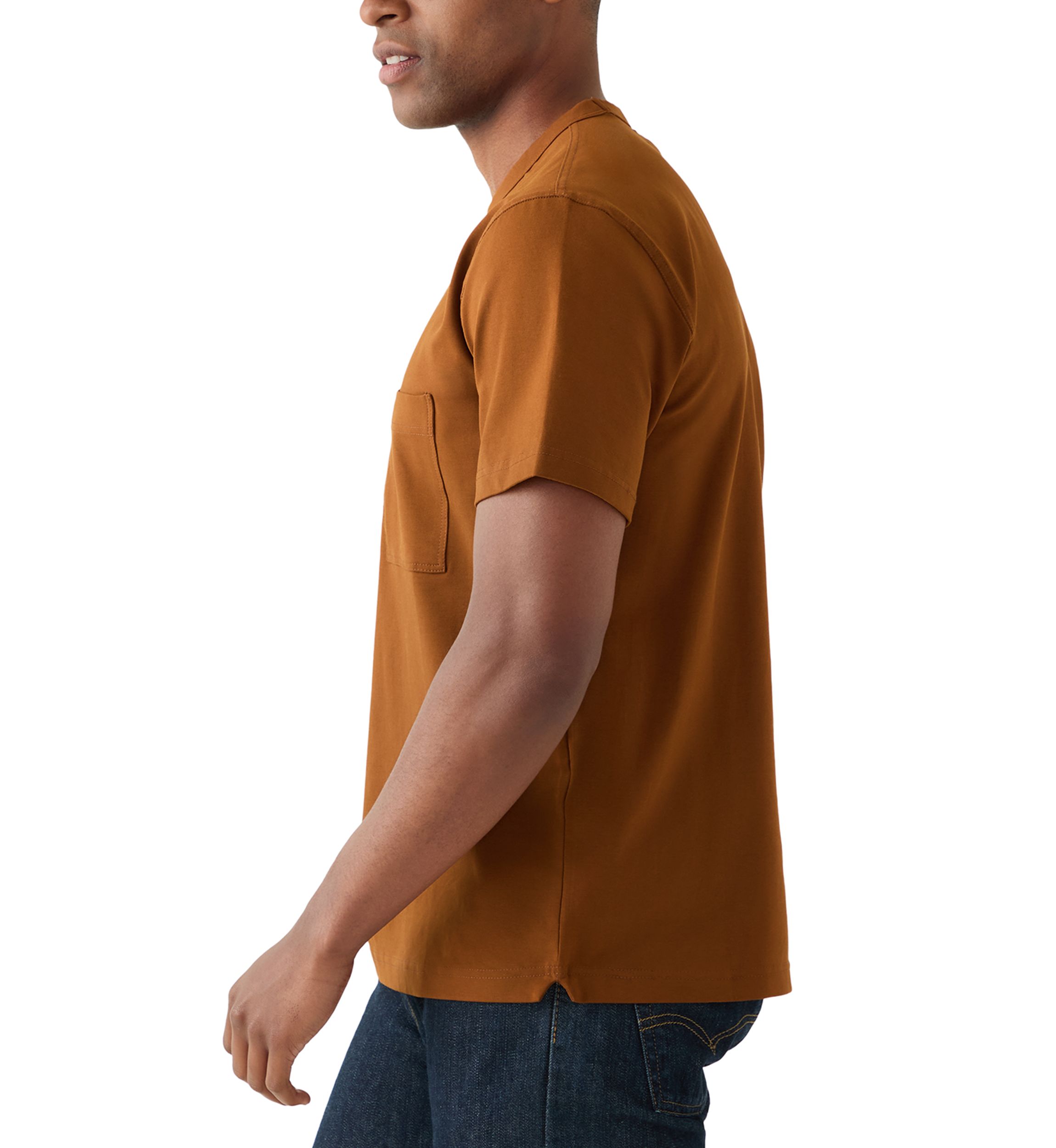 Sport Brown Solid Classic Crewneck Tee