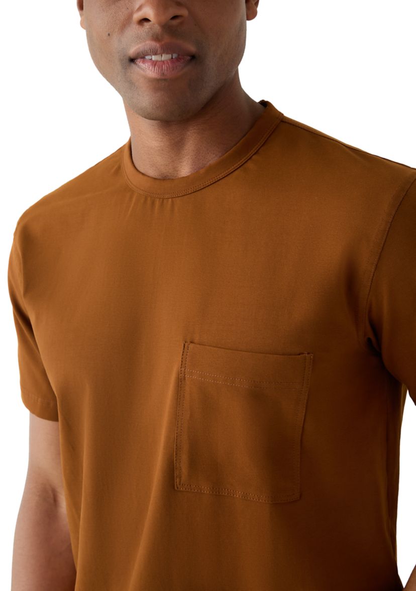 Sport Brown Solid Classic Crewneck Tee