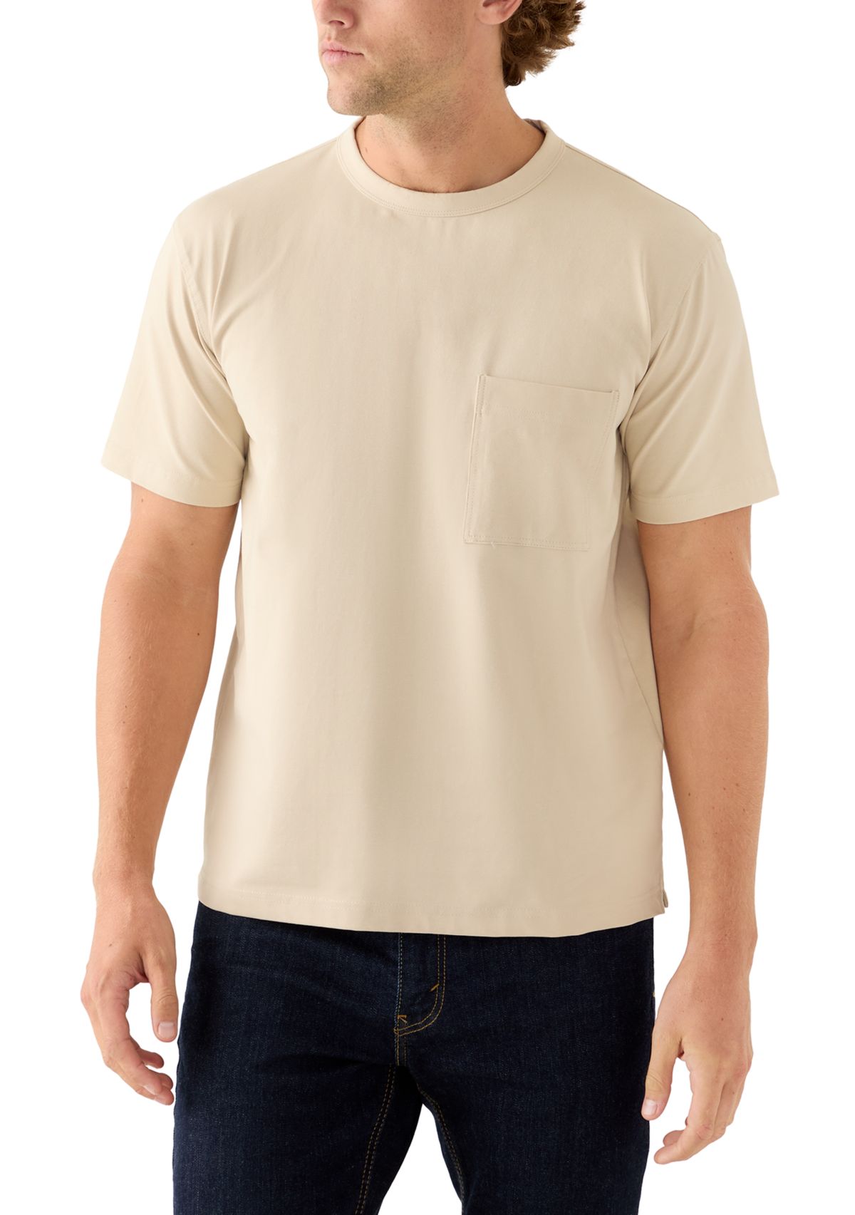 Sport Offwhite Solid Classic Crewneck Tee