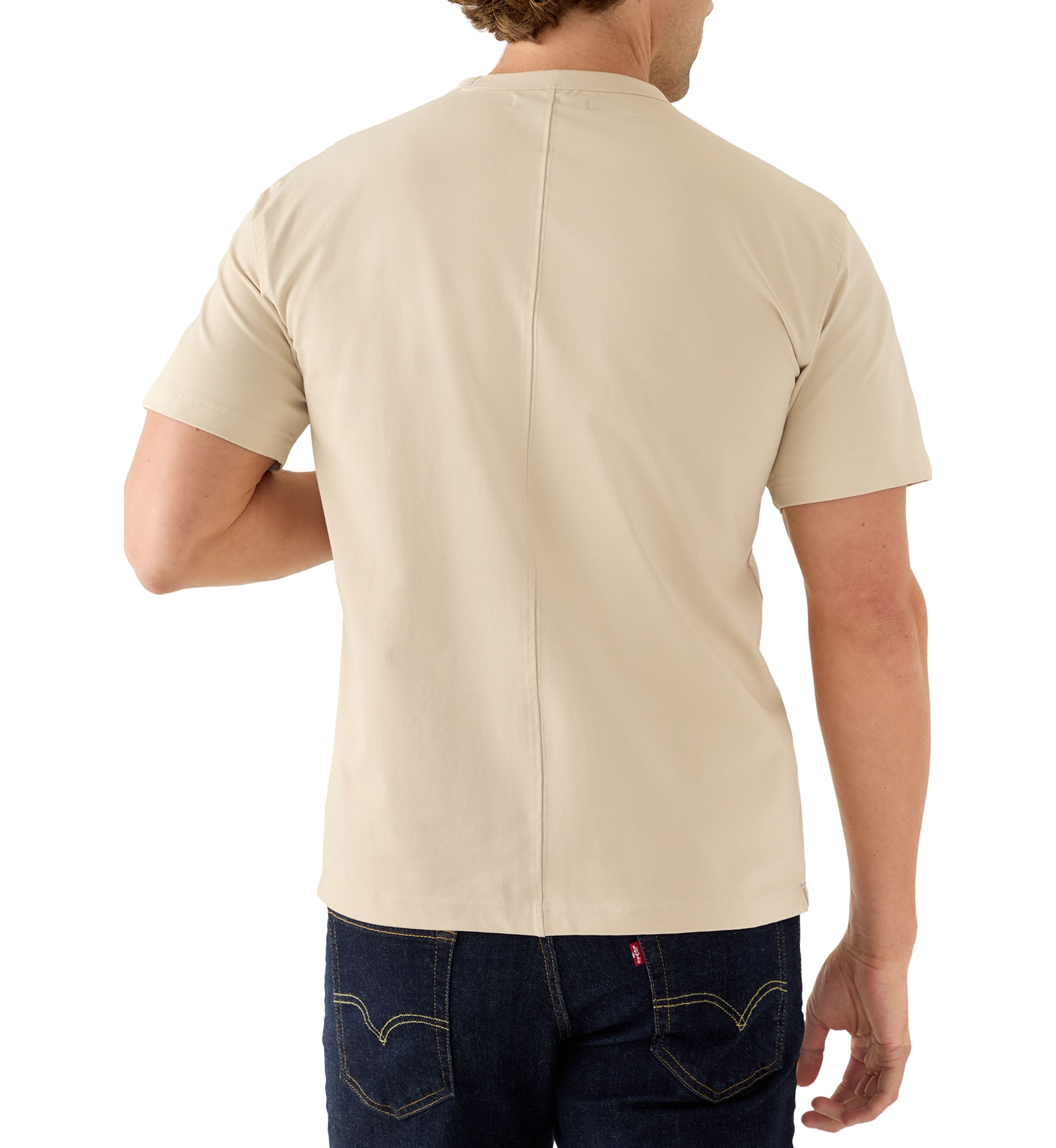 Sport Offwhite Solid Classic Crewneck Tee