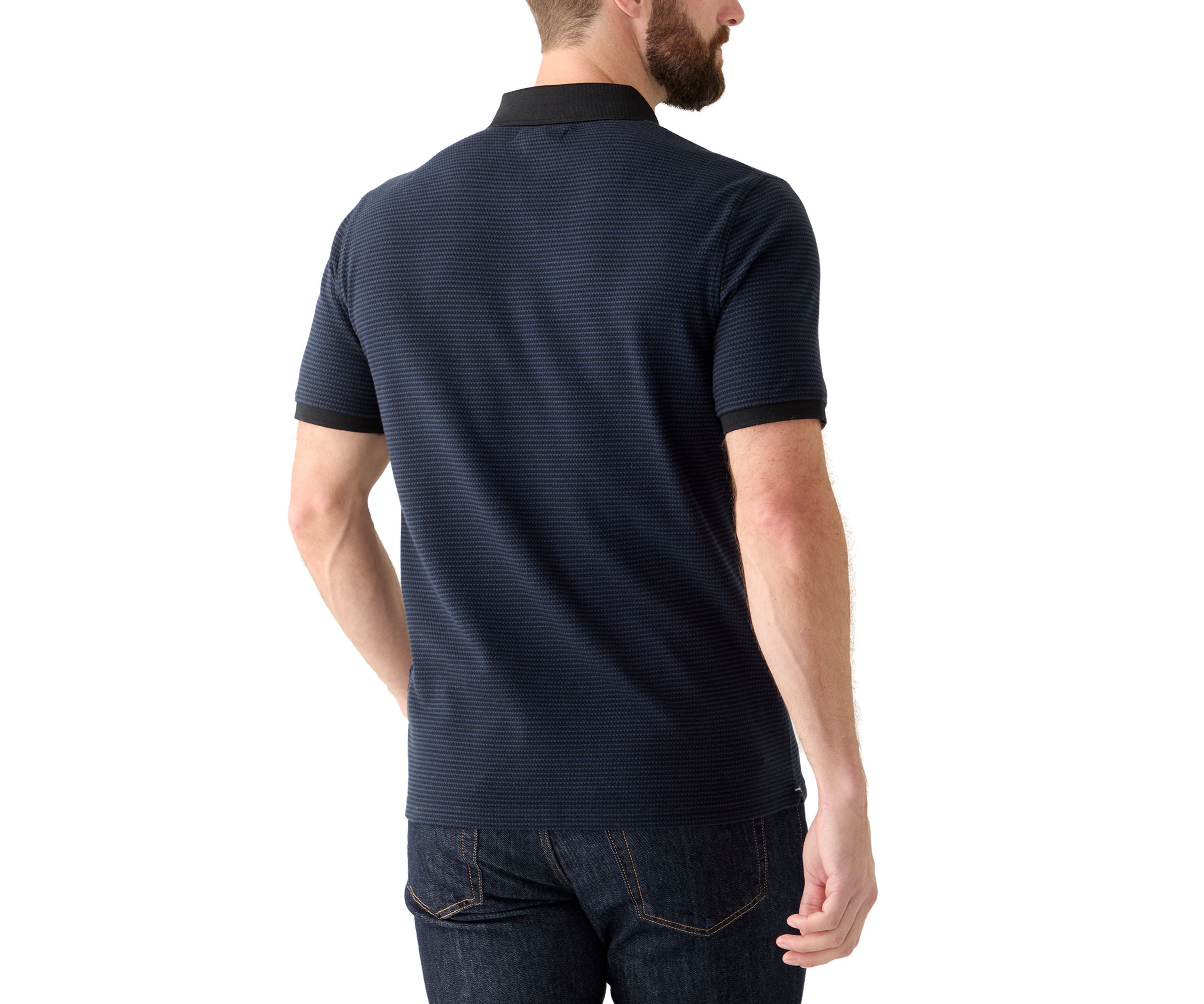 Mens Contrast Placket Button Polo Shirt