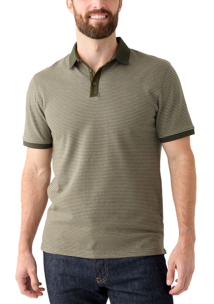 Mens Contrast Placket Button Polo Shirt