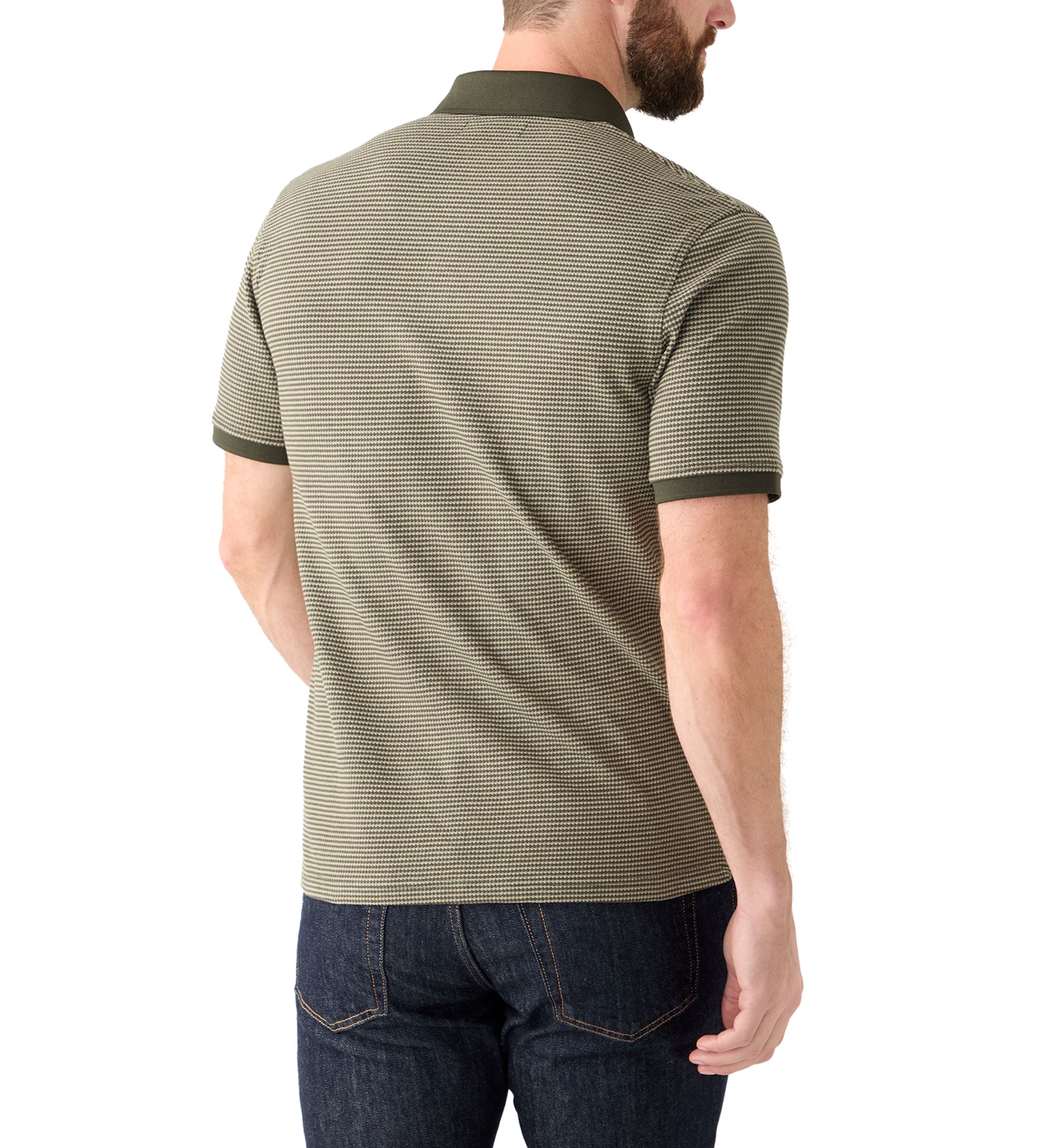 Mens Contrast Placket Button Polo Shirt