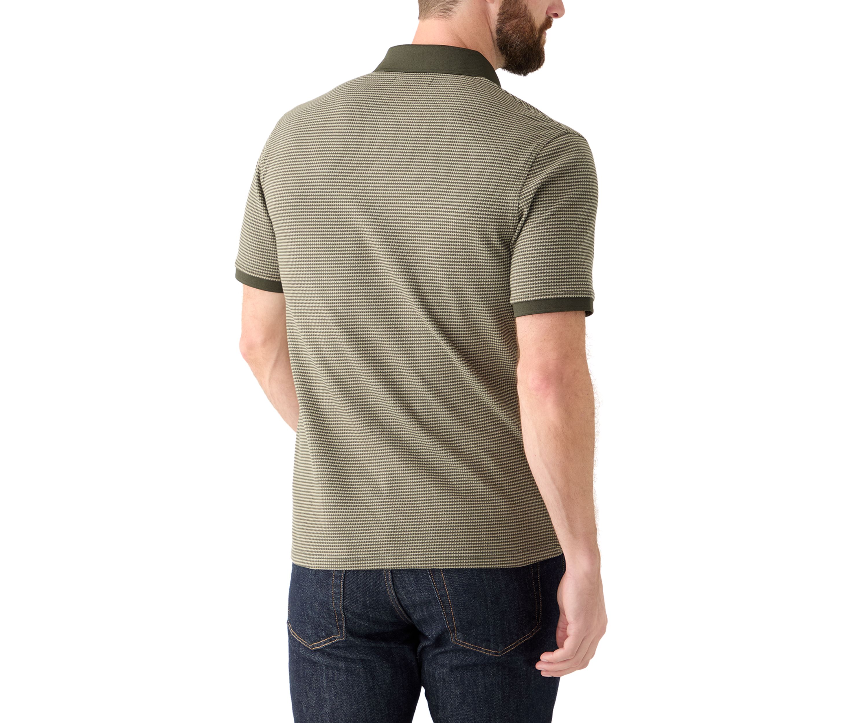 Mens Contrast Placket Button Polo Shirt