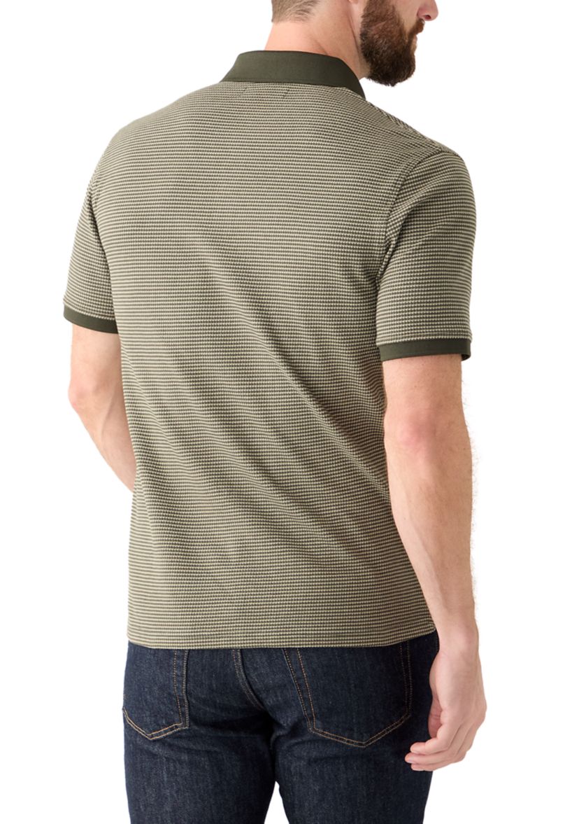 Mens Contrast Placket Button Polo Shirt