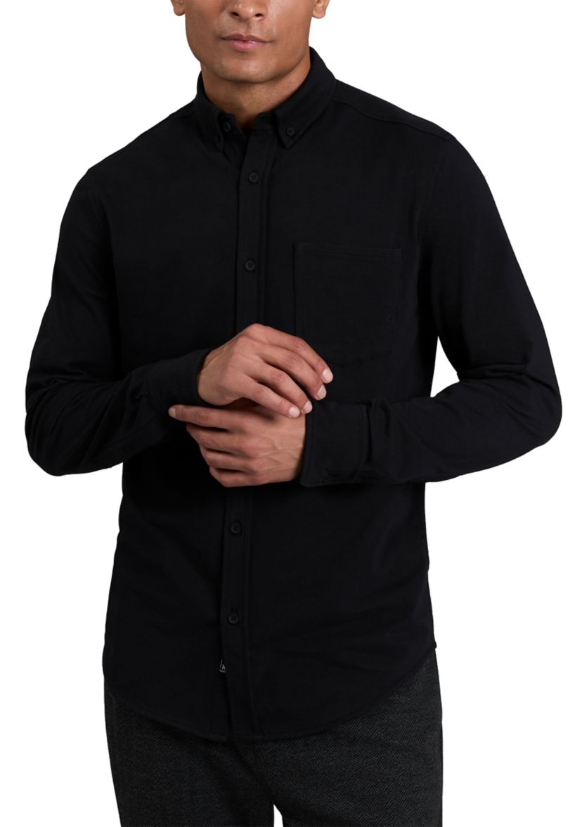 Mens Long Sleeve Knit Polo Shirt
