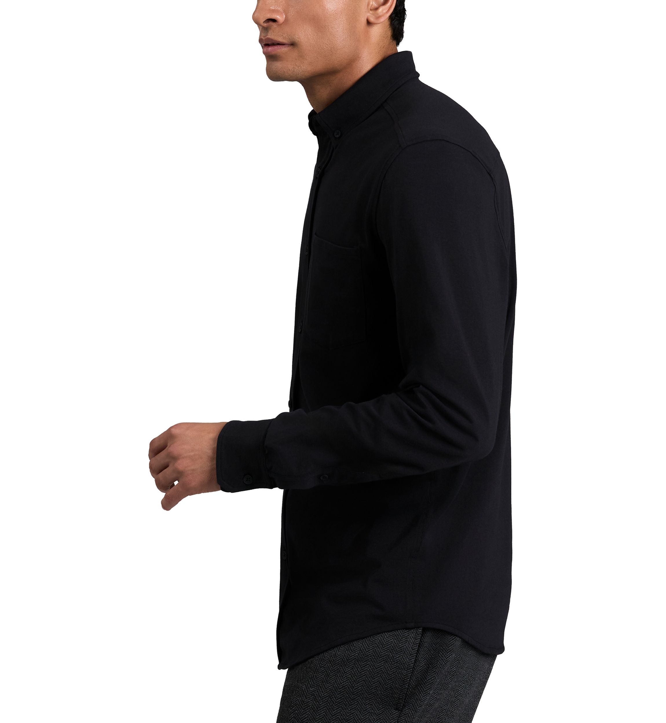 Mens Long Sleeve Knit Polo Shirt