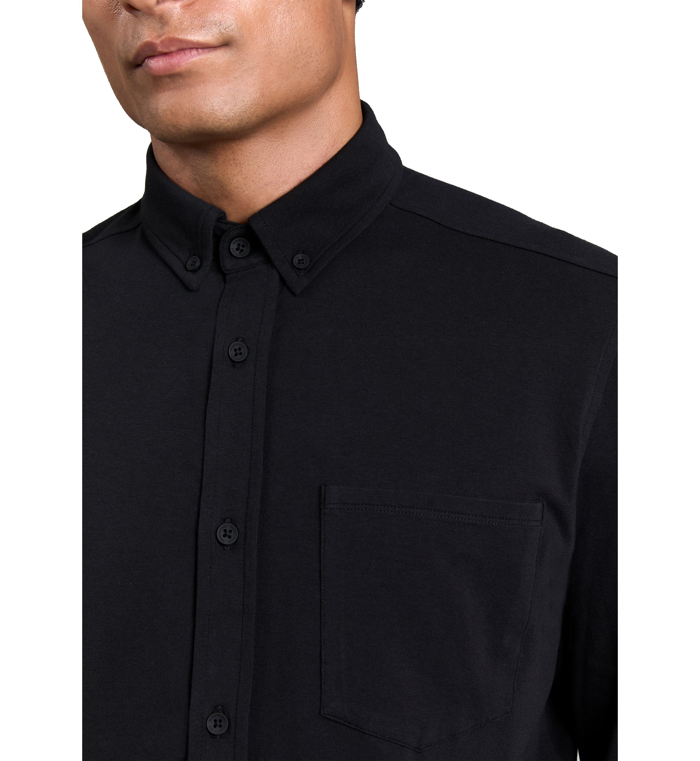 Mens Long Sleeve Knit Polo Shirt