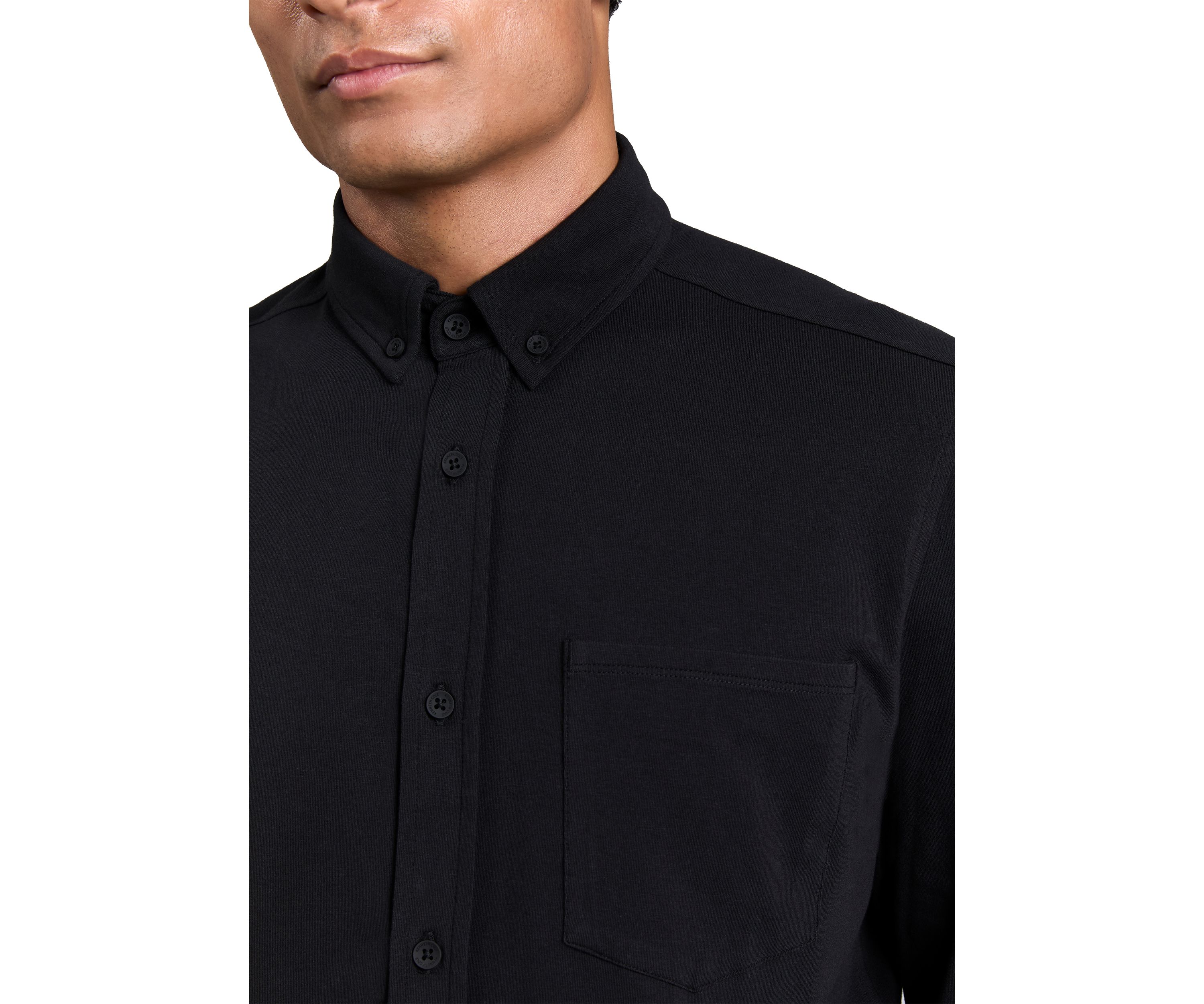 Mens Long Sleeve Knit Polo Shirt