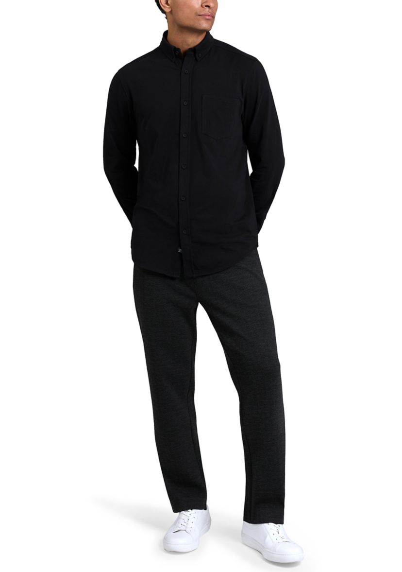 Mens Long Sleeve Knit Polo Shirt