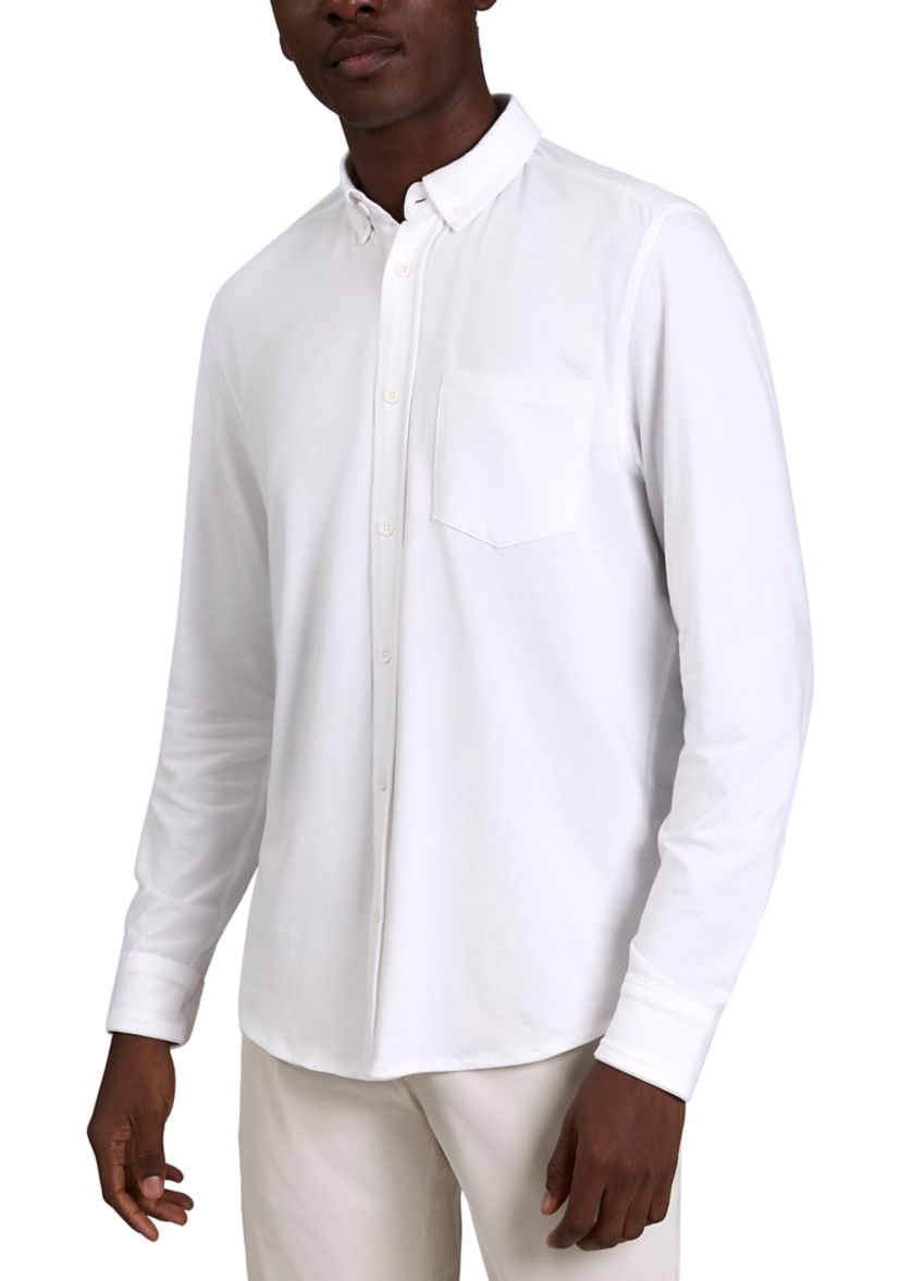 kenneth cole dress shirts Slim Fit Point Collar Performance Shirt | White Kenneth Cole Men's Classic Dress