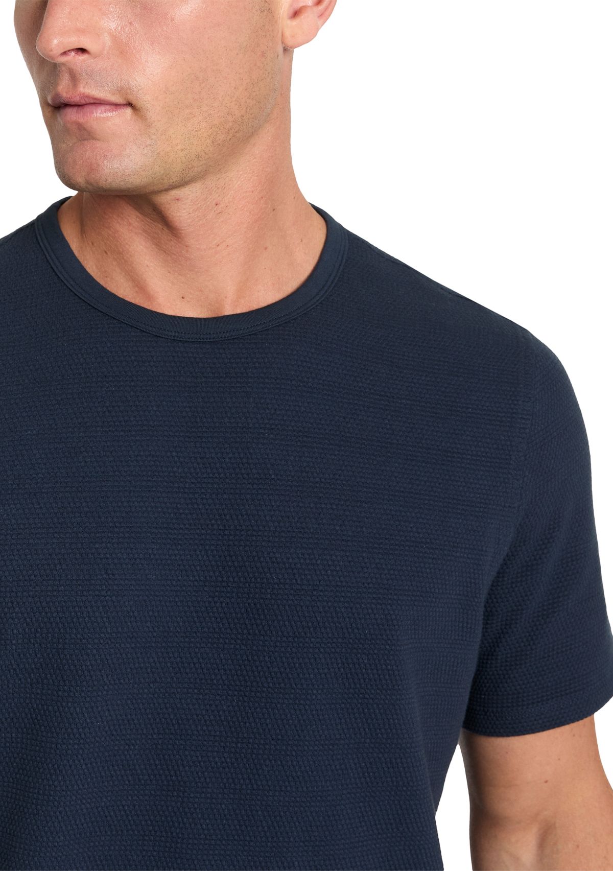 Sport Navy Solid Classic Crew Neck T-Shirt 