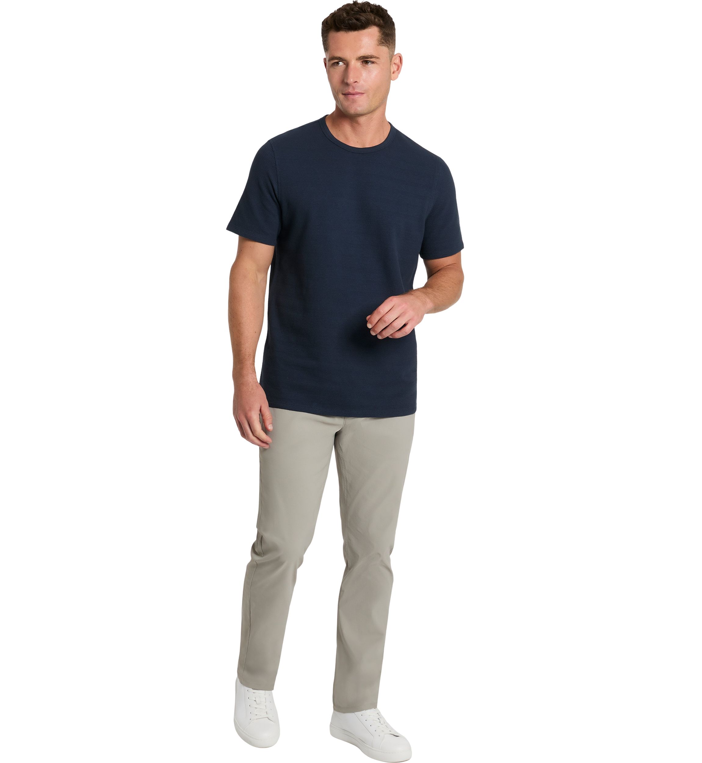 Sport Navy Solid Classic Crew Neck T-Shirt 