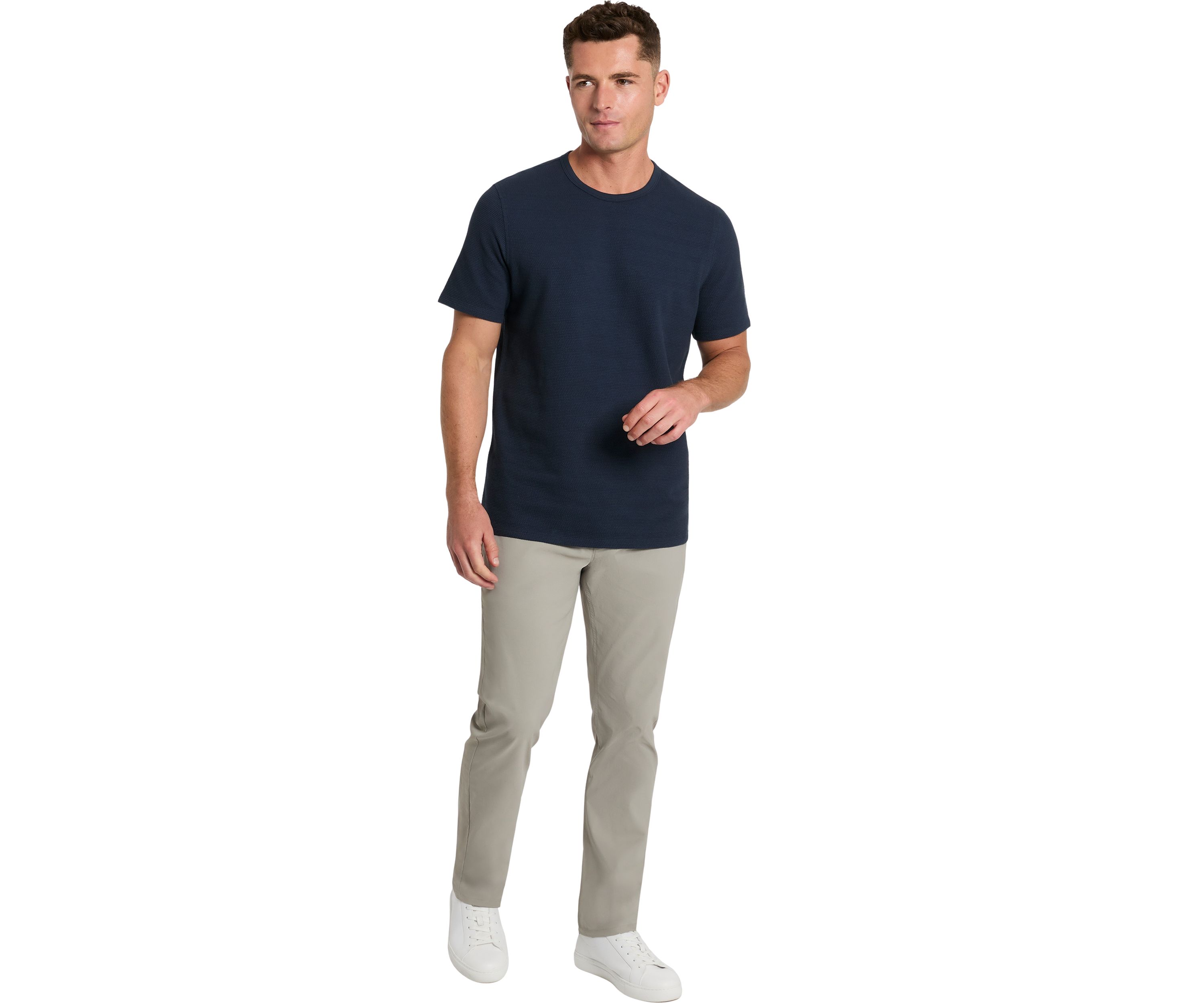 Sport Navy Solid Classic Crew Neck T-Shirt 