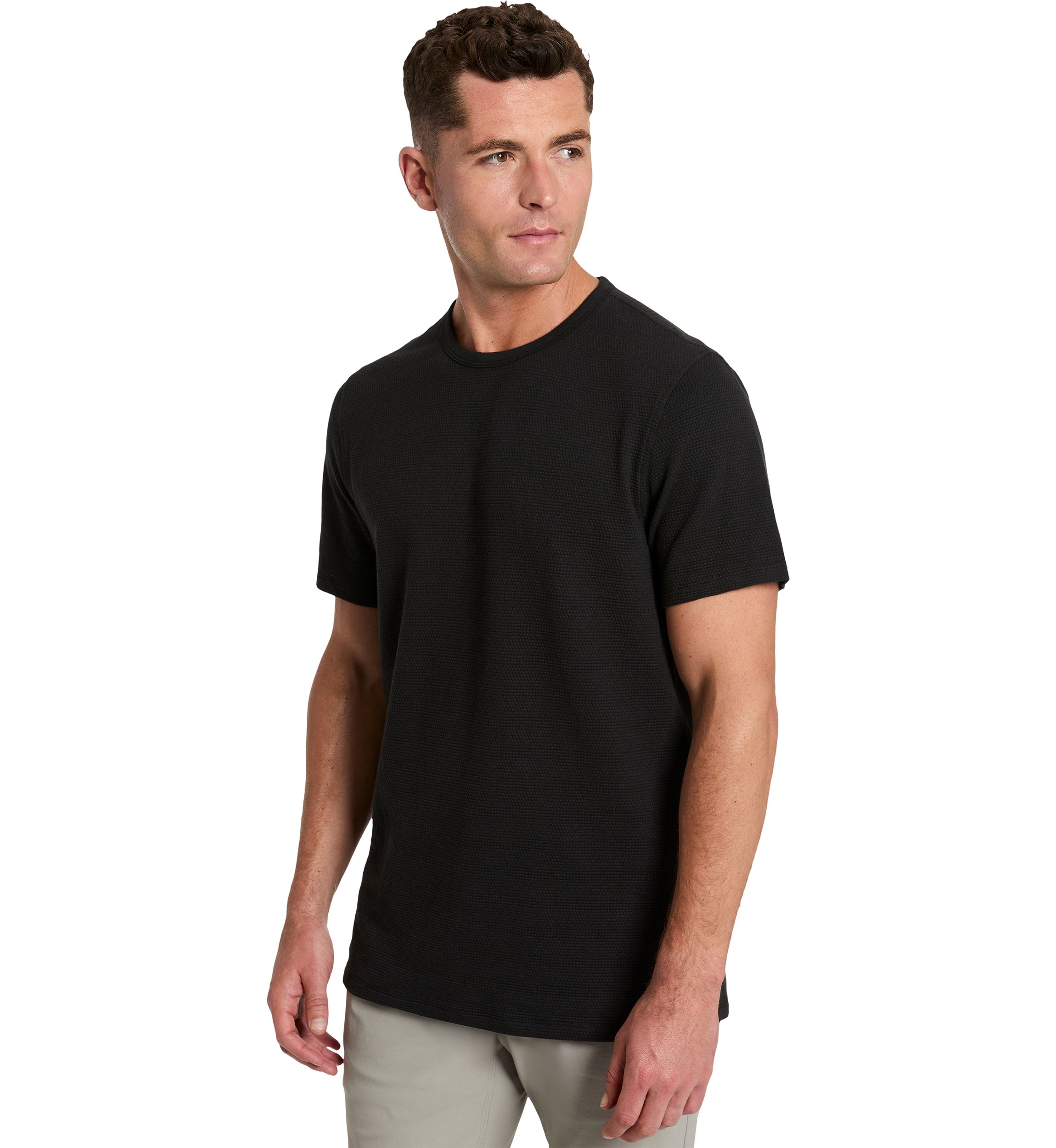 Sport Black Solid Classic Crew Neck T-Shirt 