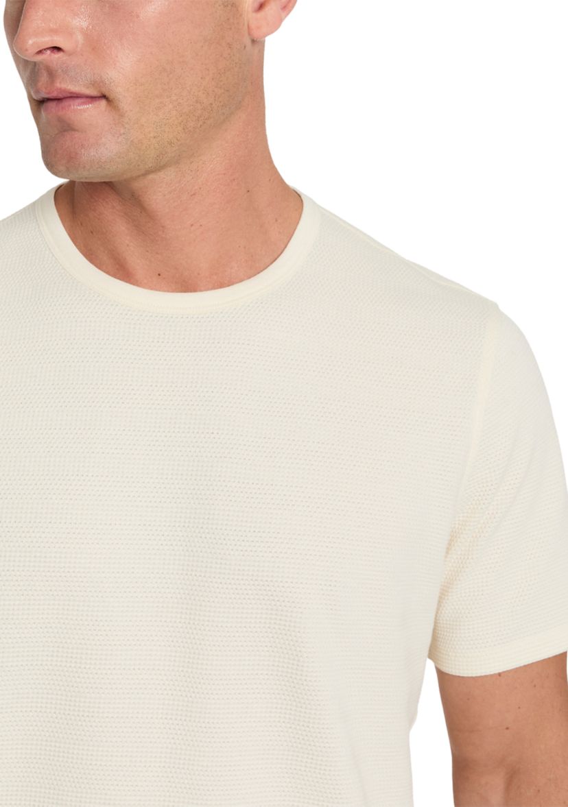 Sport Cream Solid Crew Neck T-Shirt 