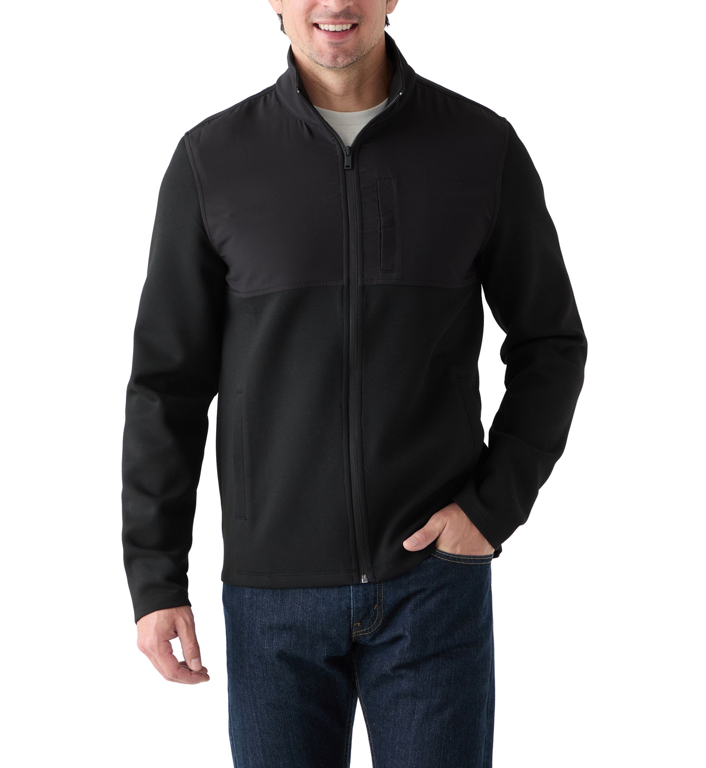 Mens Full-Zip Mock-Neck Sweater