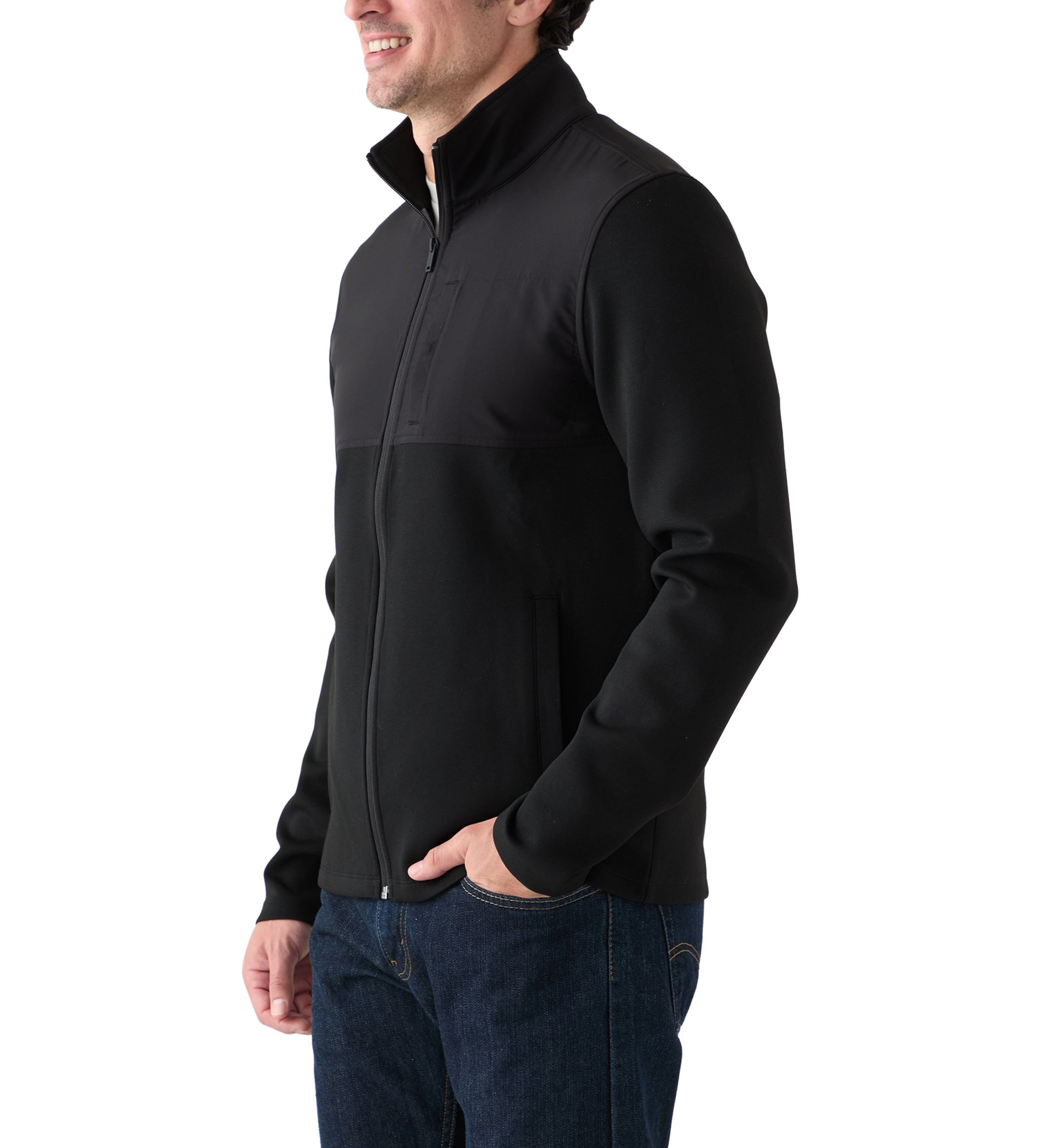 Mens Full-Zip Mock-Neck Sweater