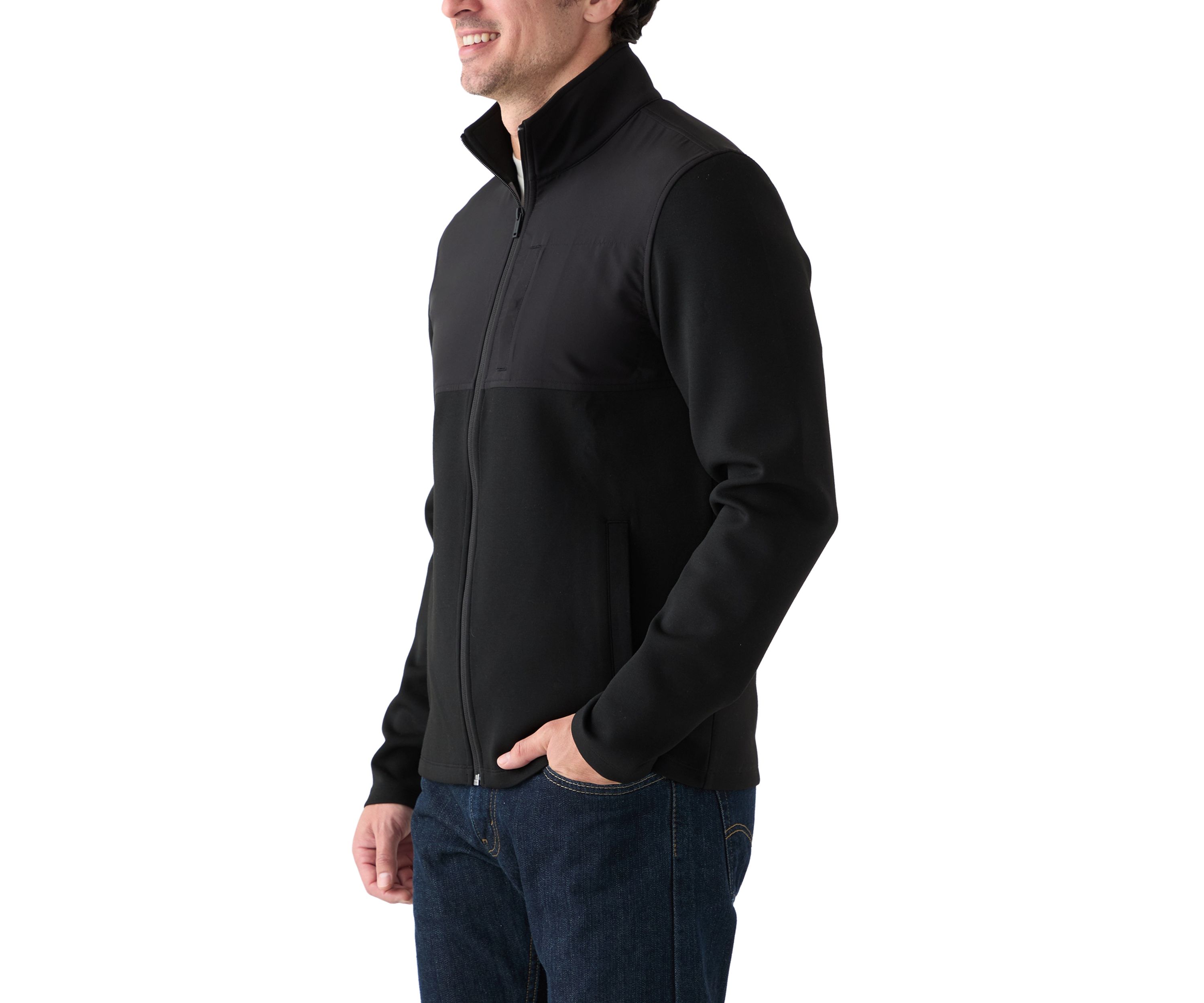 Mens Full-Zip Mock-Neck Sweater