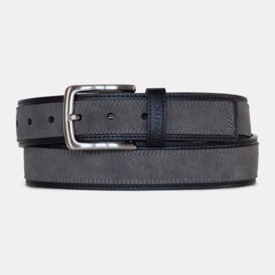 Nautica Men's Casual Overlay Leather Belt, Grey, 38