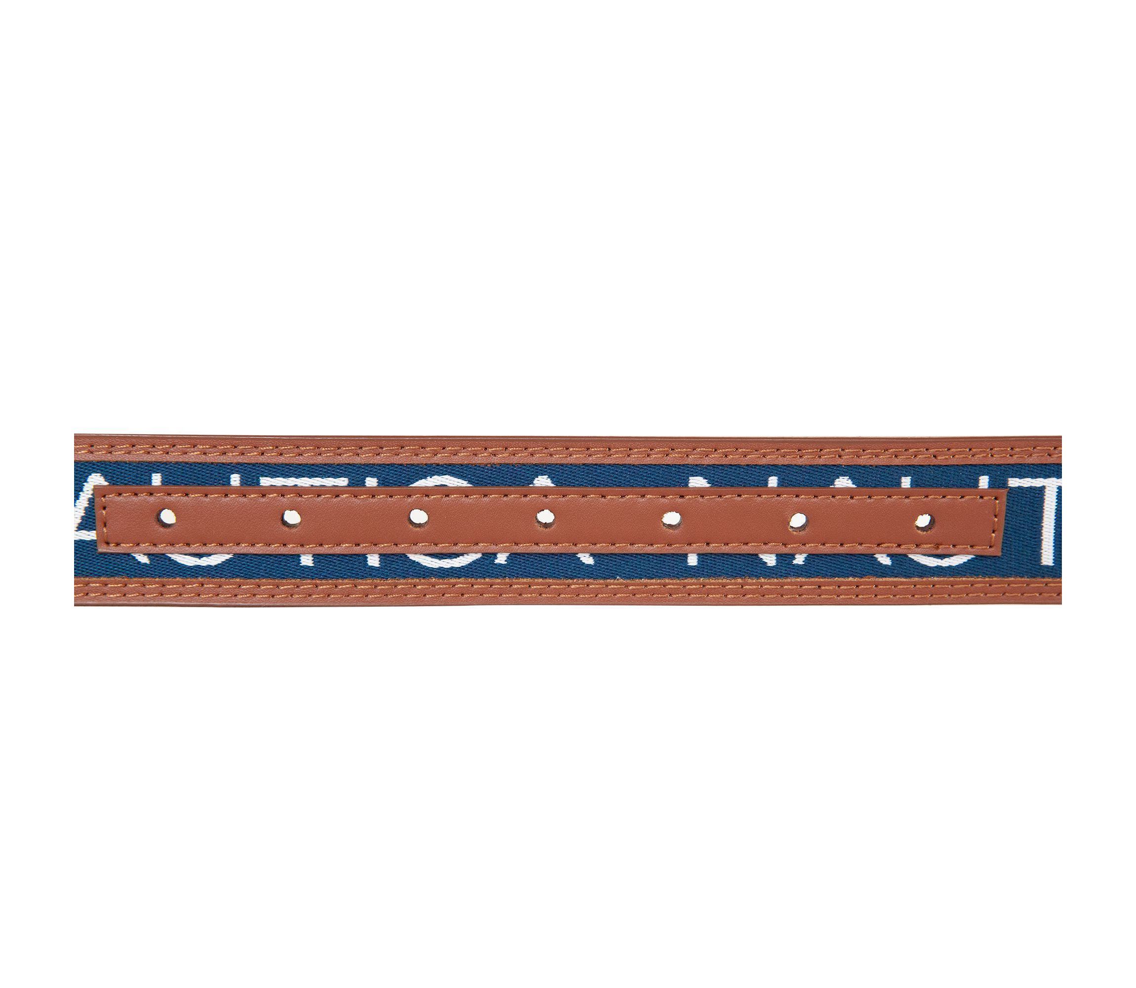 Signature Logo Ribbon with Leather Trim Belt
