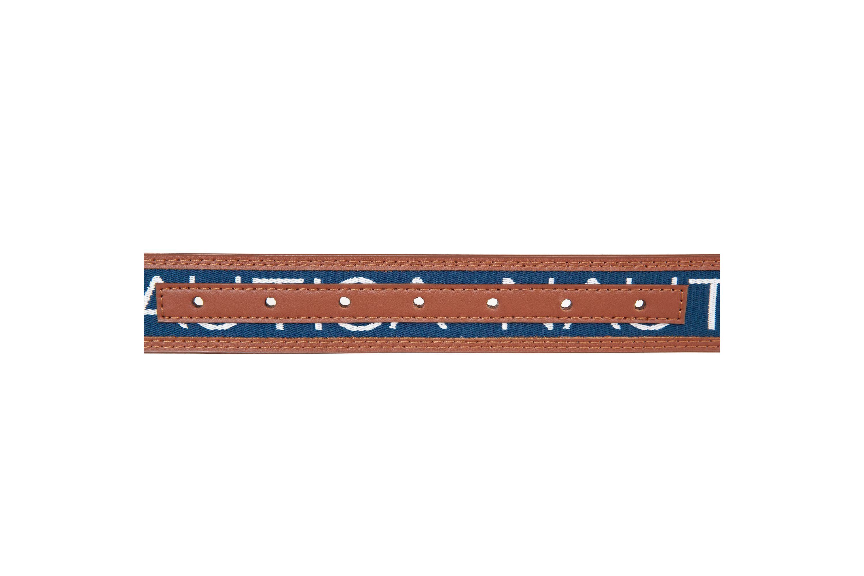 Signature Logo Ribbon with Leather Trim Belt